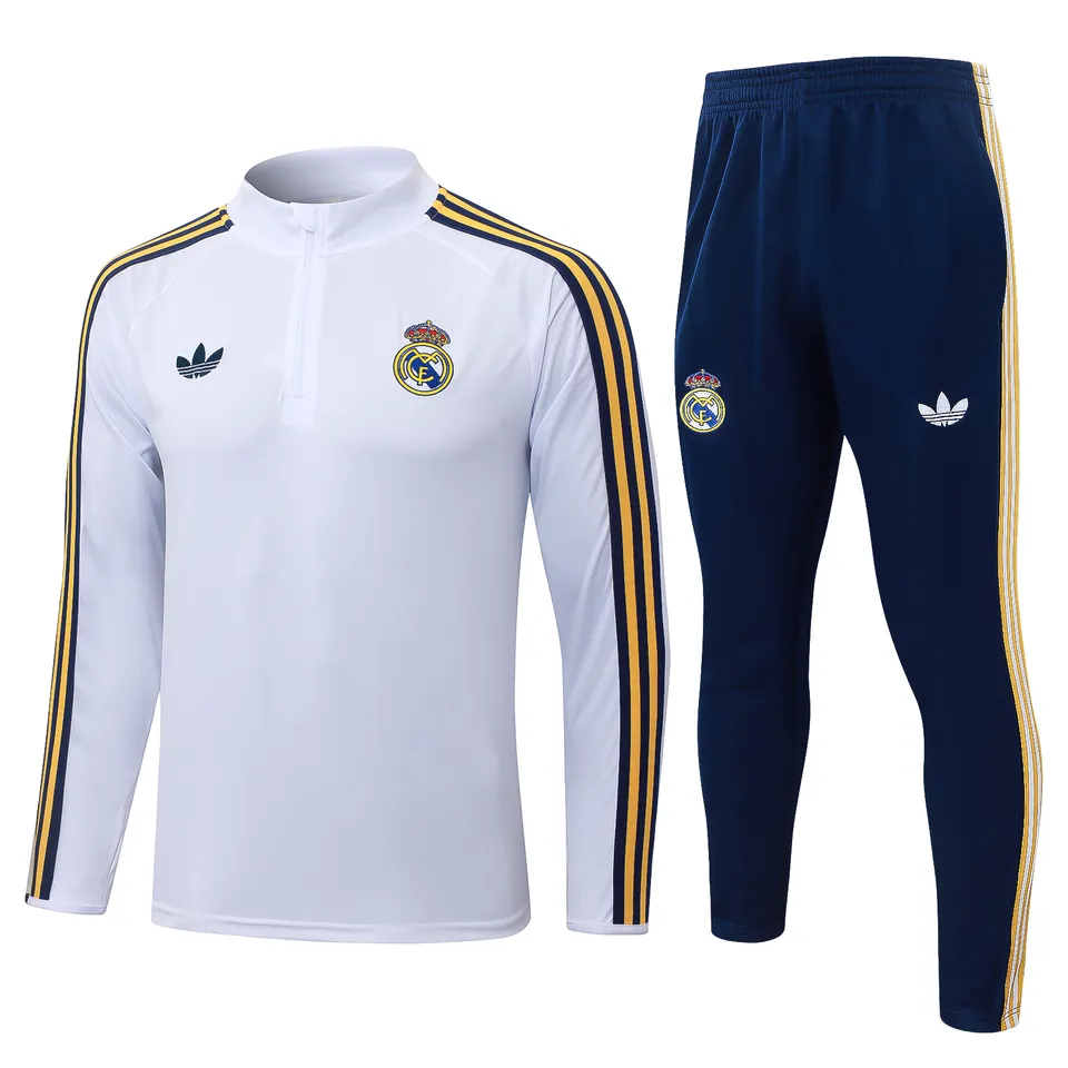 Tifoso Store Tuta Real Madrid Bianca 2026/27 tuta mezza zip S-XXL