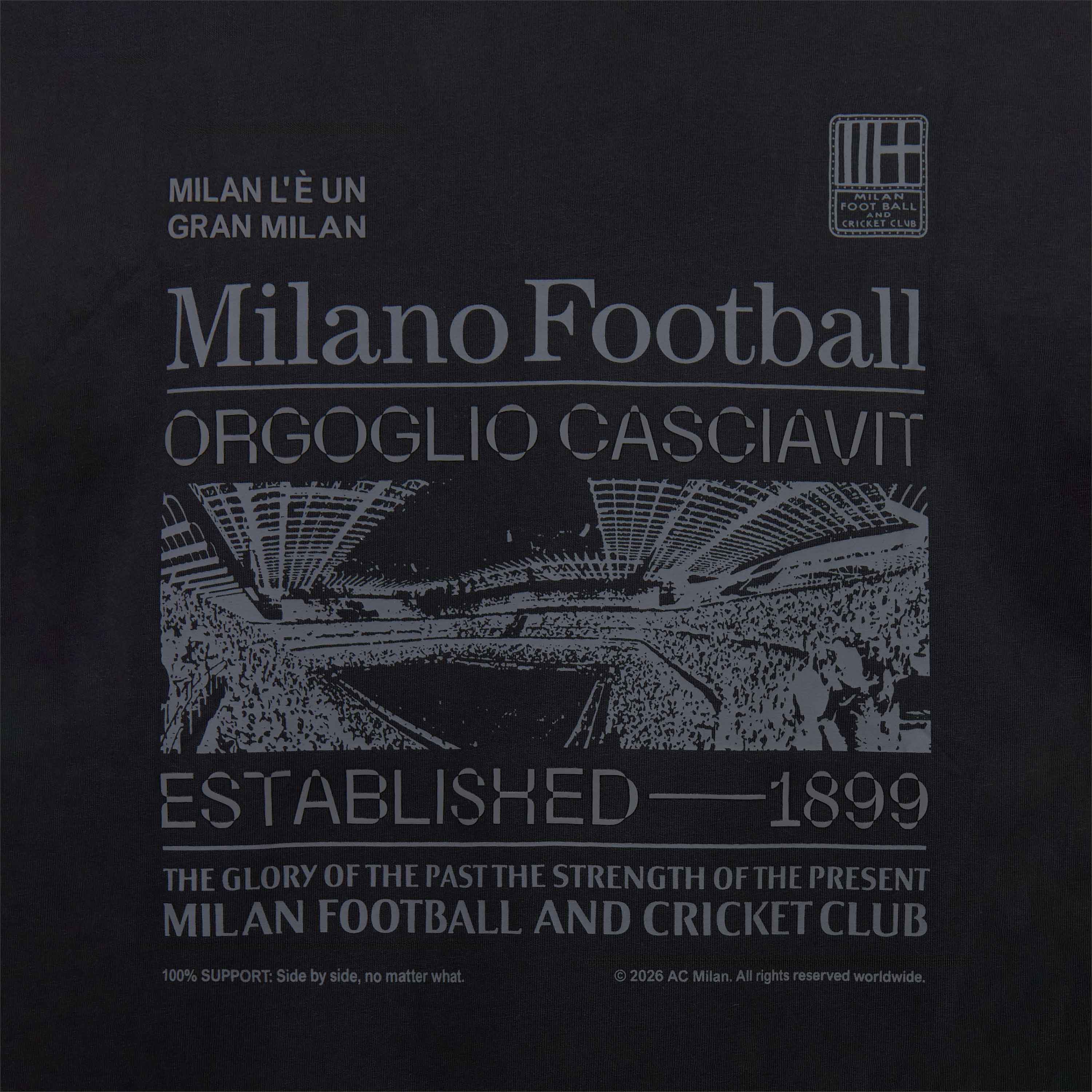 AC Milan Casciavit felpa con cappuccio nero grigio uomo