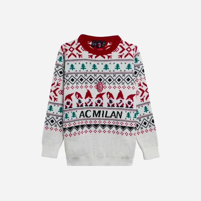 AC Milan maglione Natale bambino bianco gnomi