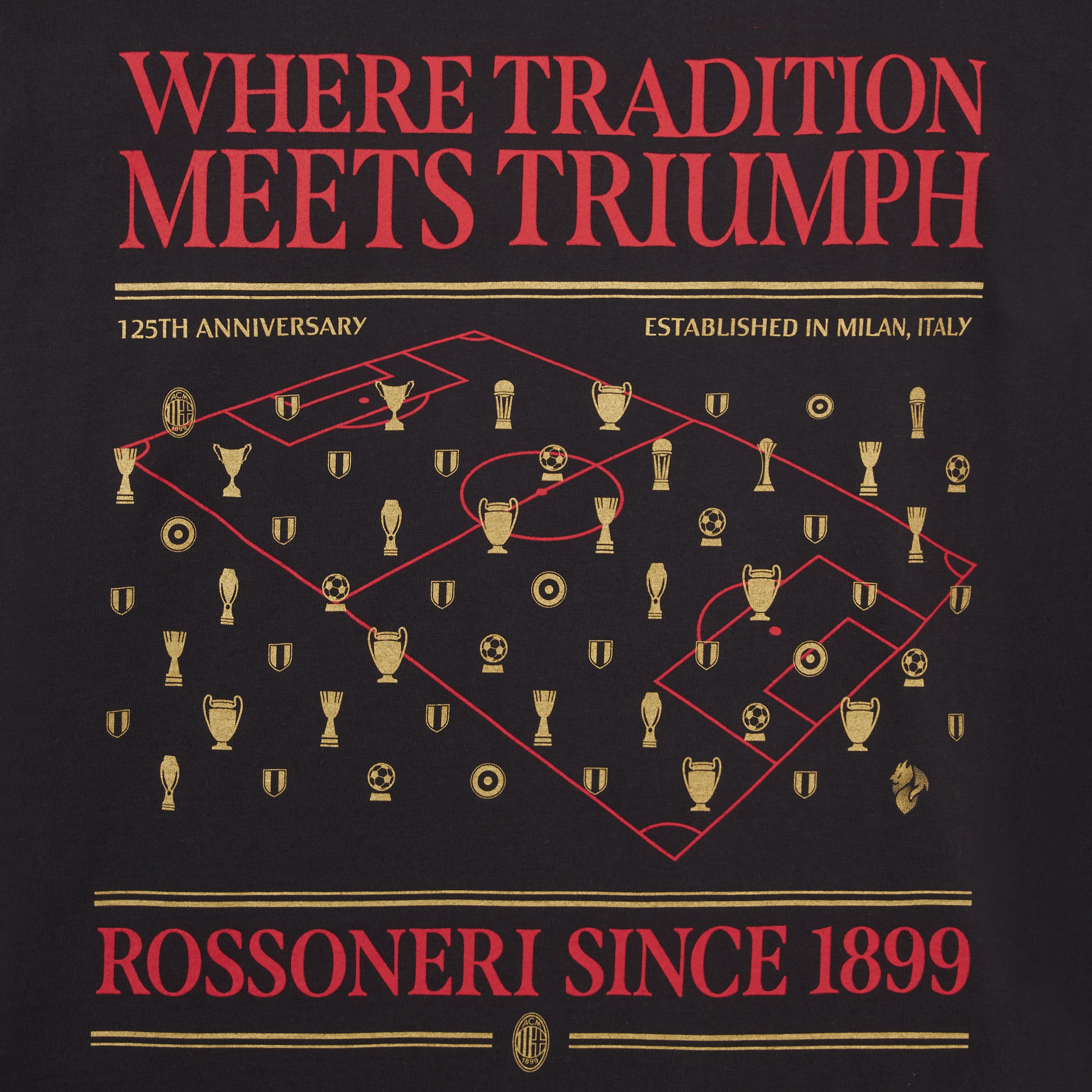 AC Milan Rossoneri Since 1899 t-shirt nera cotone