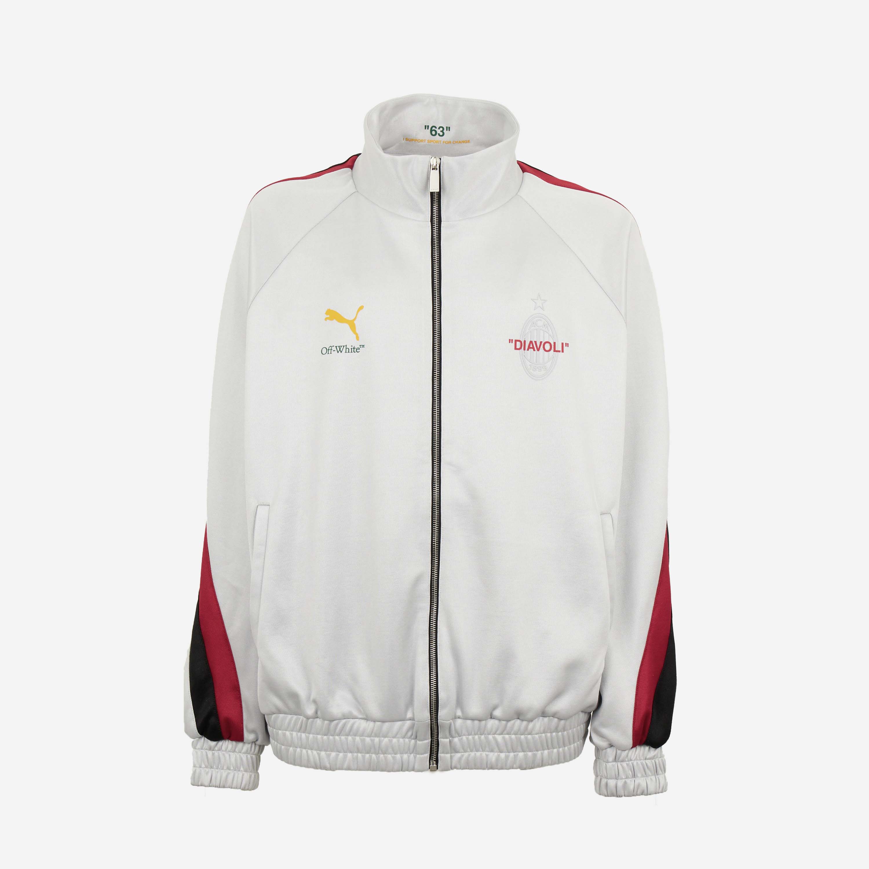 AC Milan Puma x Off-White Track Sweatshirt felpa nera oversize