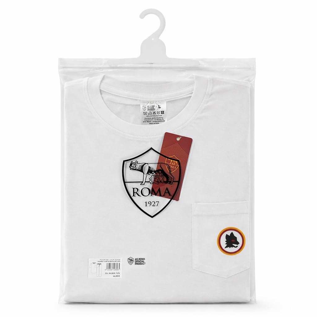 Roma Fanshop Abbigliamento pigiama uomo L lupetto cotone