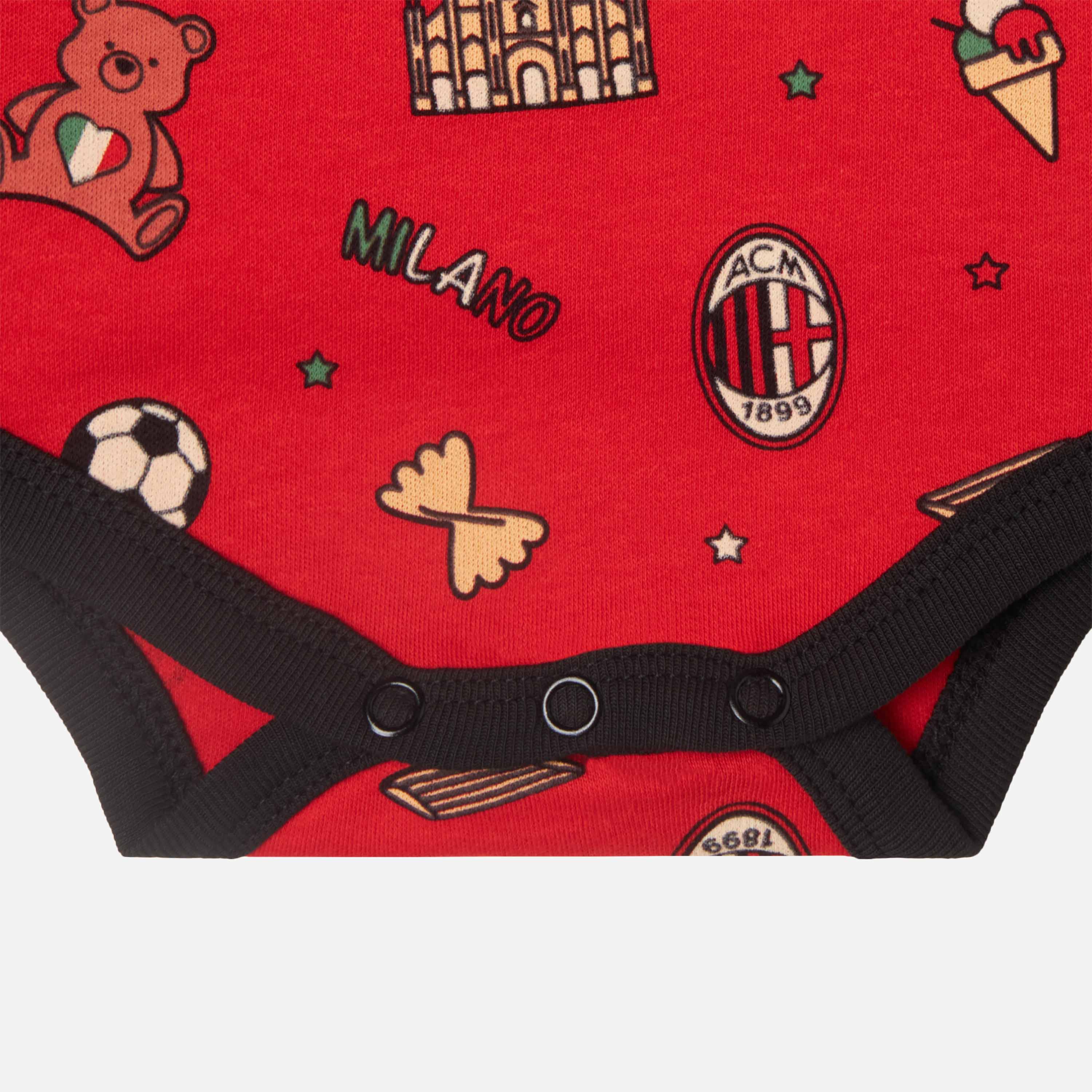 AC Milan Teddy Collection bodysuit neonato 2 pezzi cotone