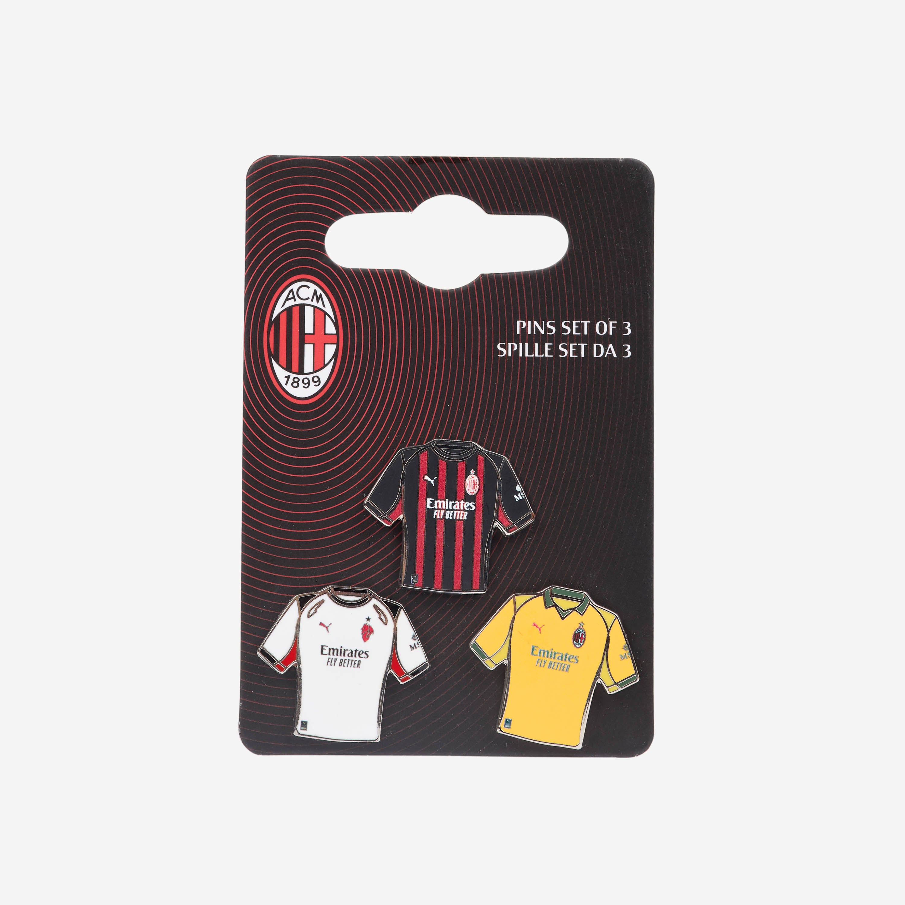 AC Milan Set 3 Pins Maglie 2025/26 Home Away Third