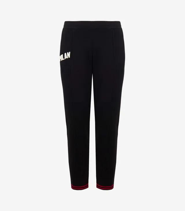 AC Milan 60s Pantaloni Tuta Neri Cotone Vestibilita Regolare