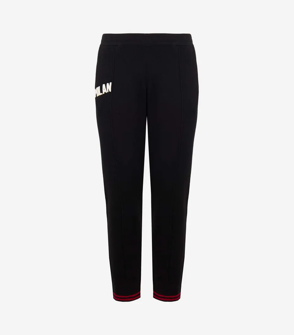 AC Milan 60s Pantaloni Tuta Neri Cotone Vestibilita Regolare