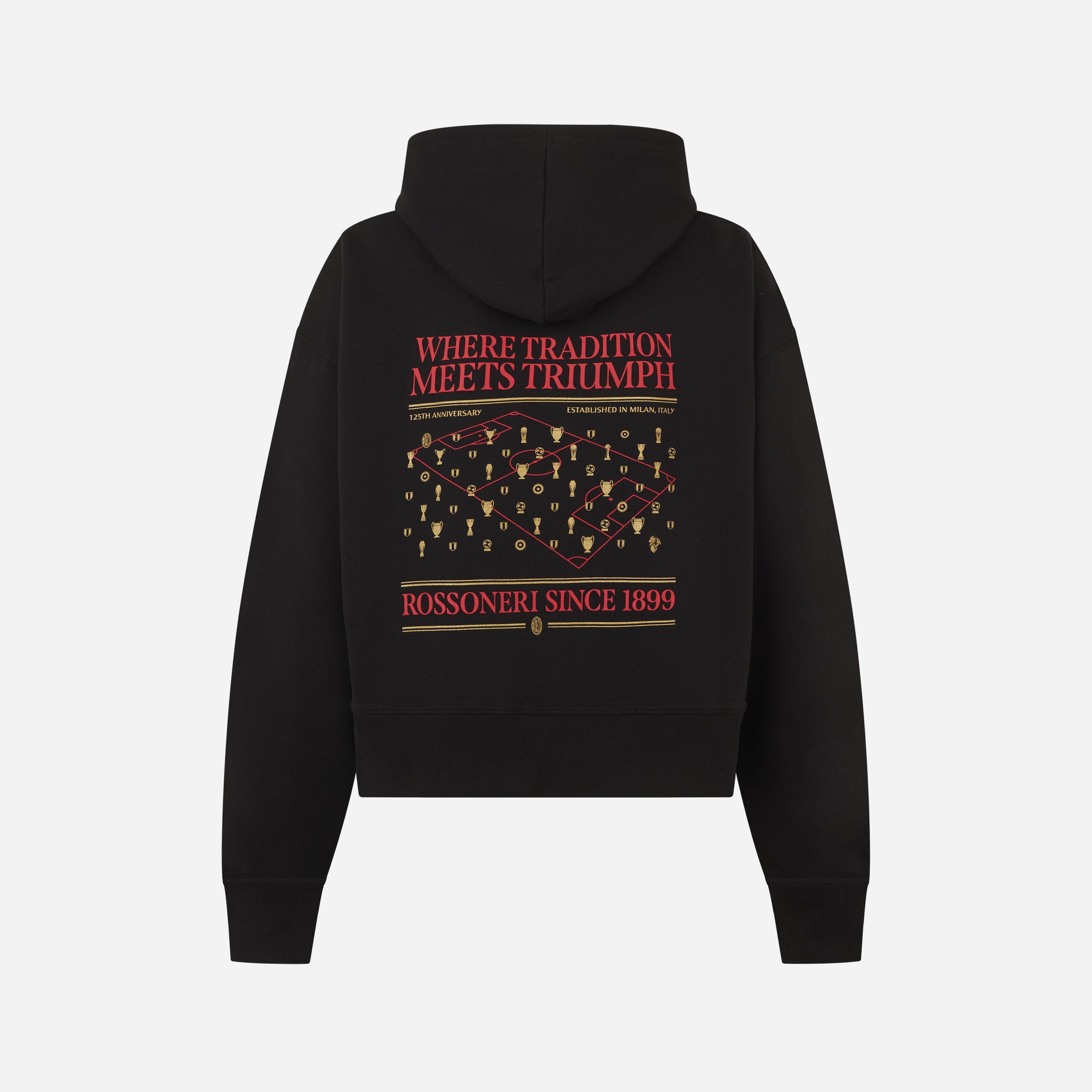 AC Milan Felpe Giacche Milan Rossoneri 1899 felpa crop donna nera