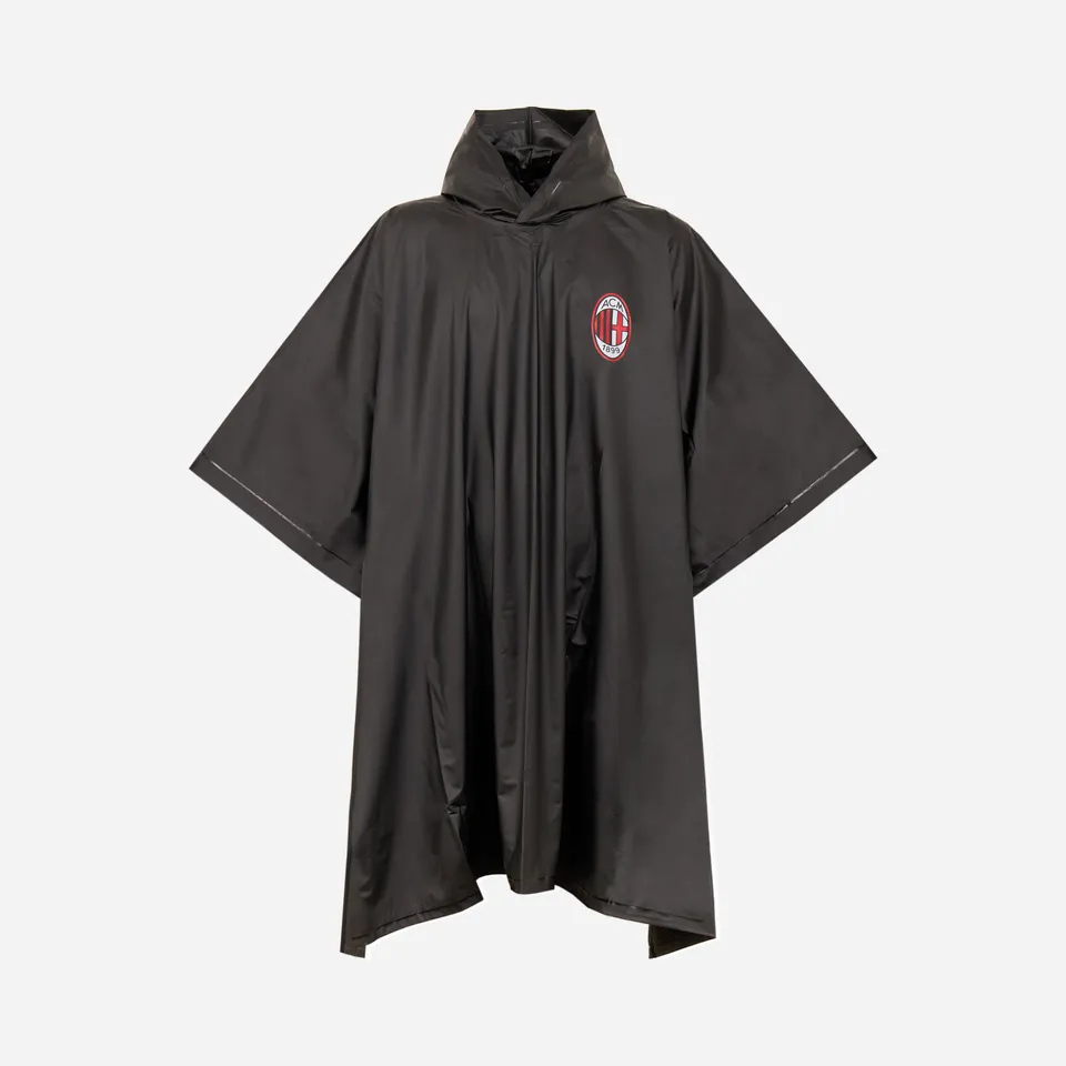 AC Milan Rain Poncho mantella pioggia nera taglia unica