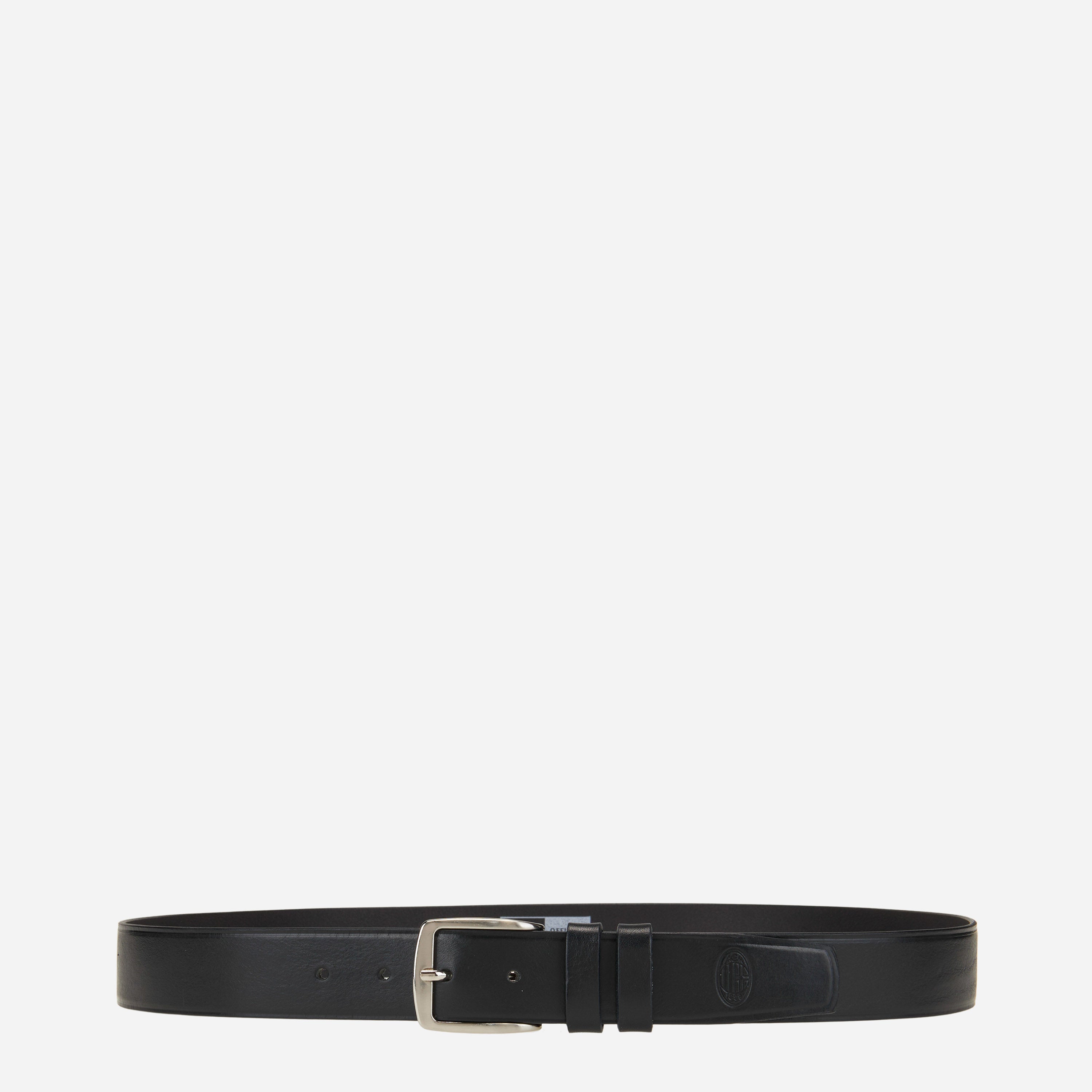 AC Milan Classic cintura pelle uomo nera con logo