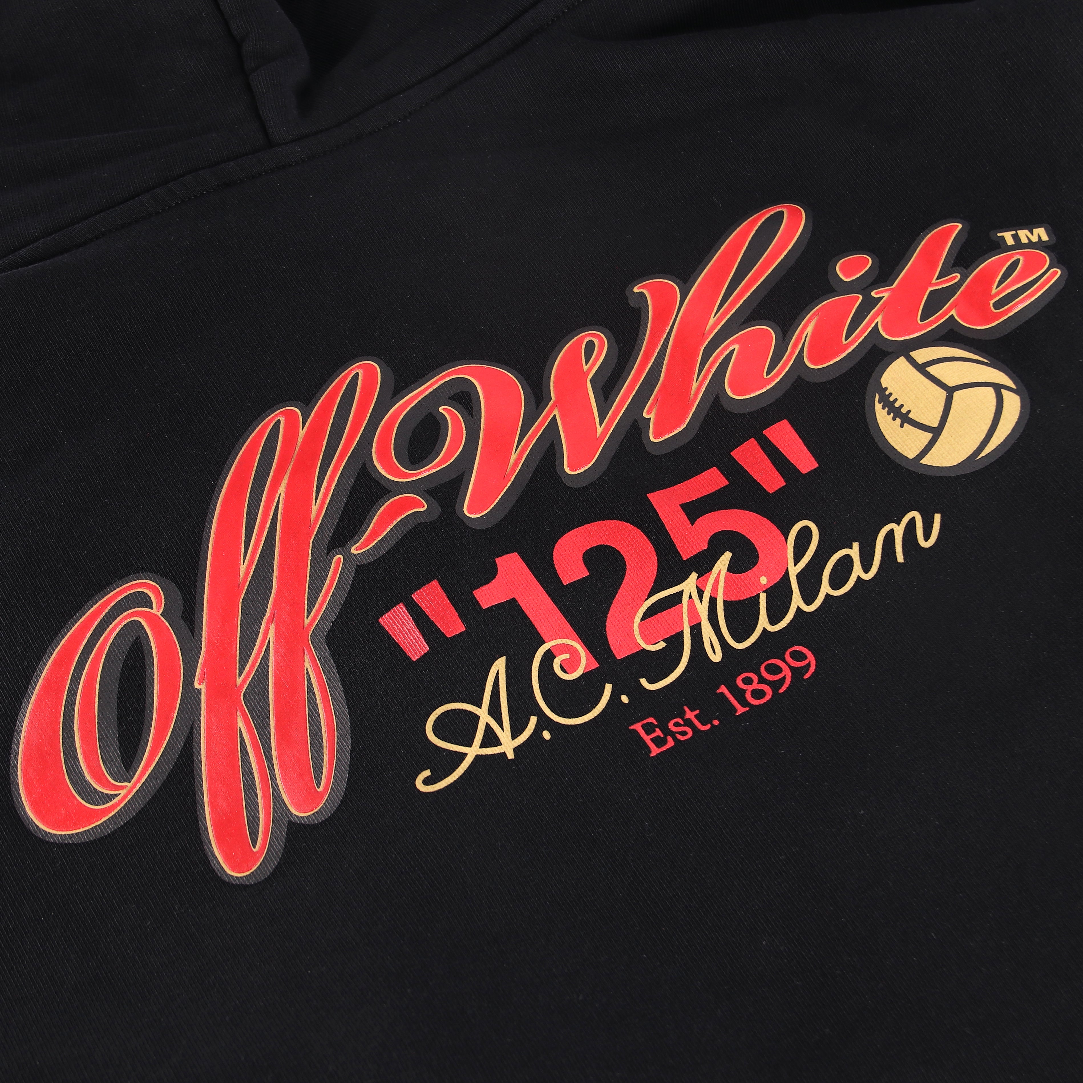 AC Milan x Off-White Felpa con Cappuccio 125 Cotone Nera