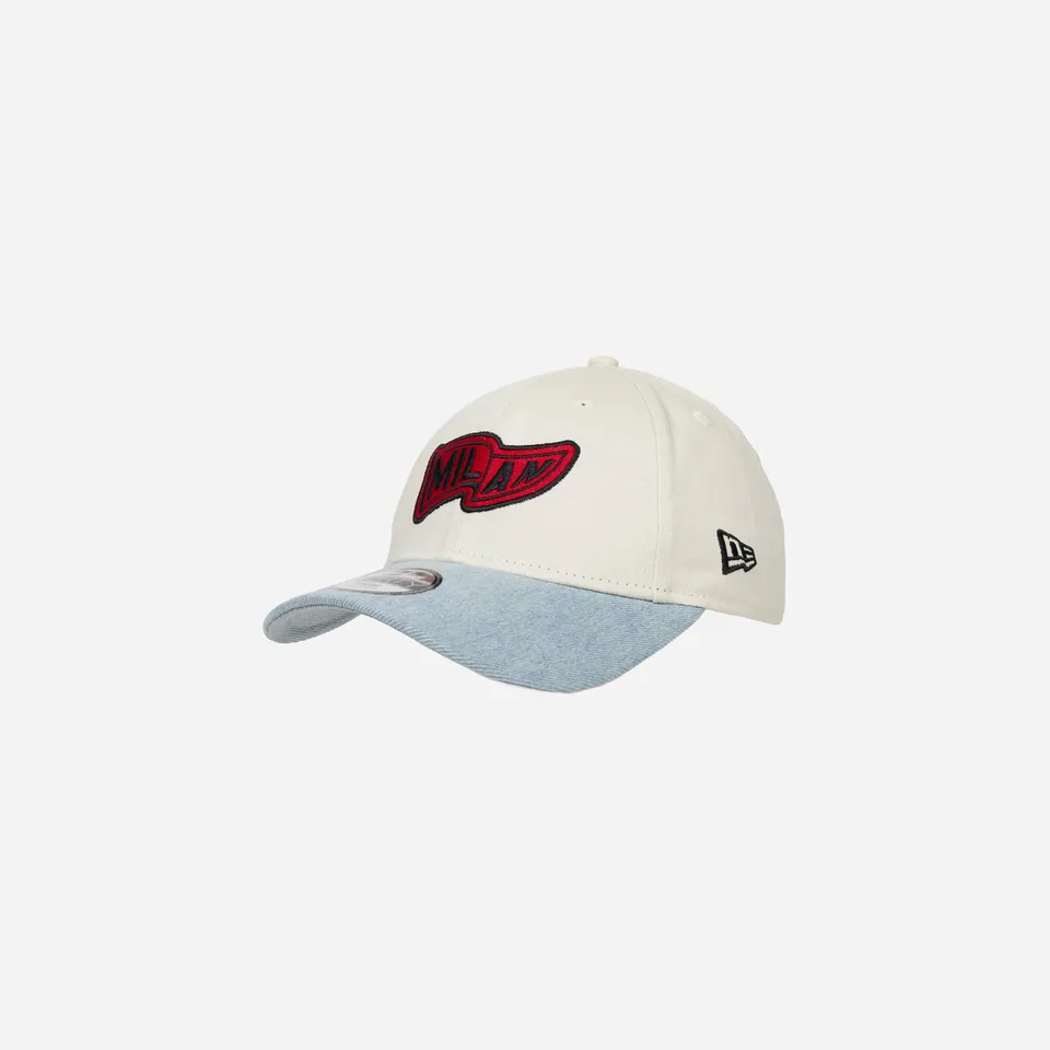 AC Milan 9FORTY New Era cappello bambino bianco visiera denim