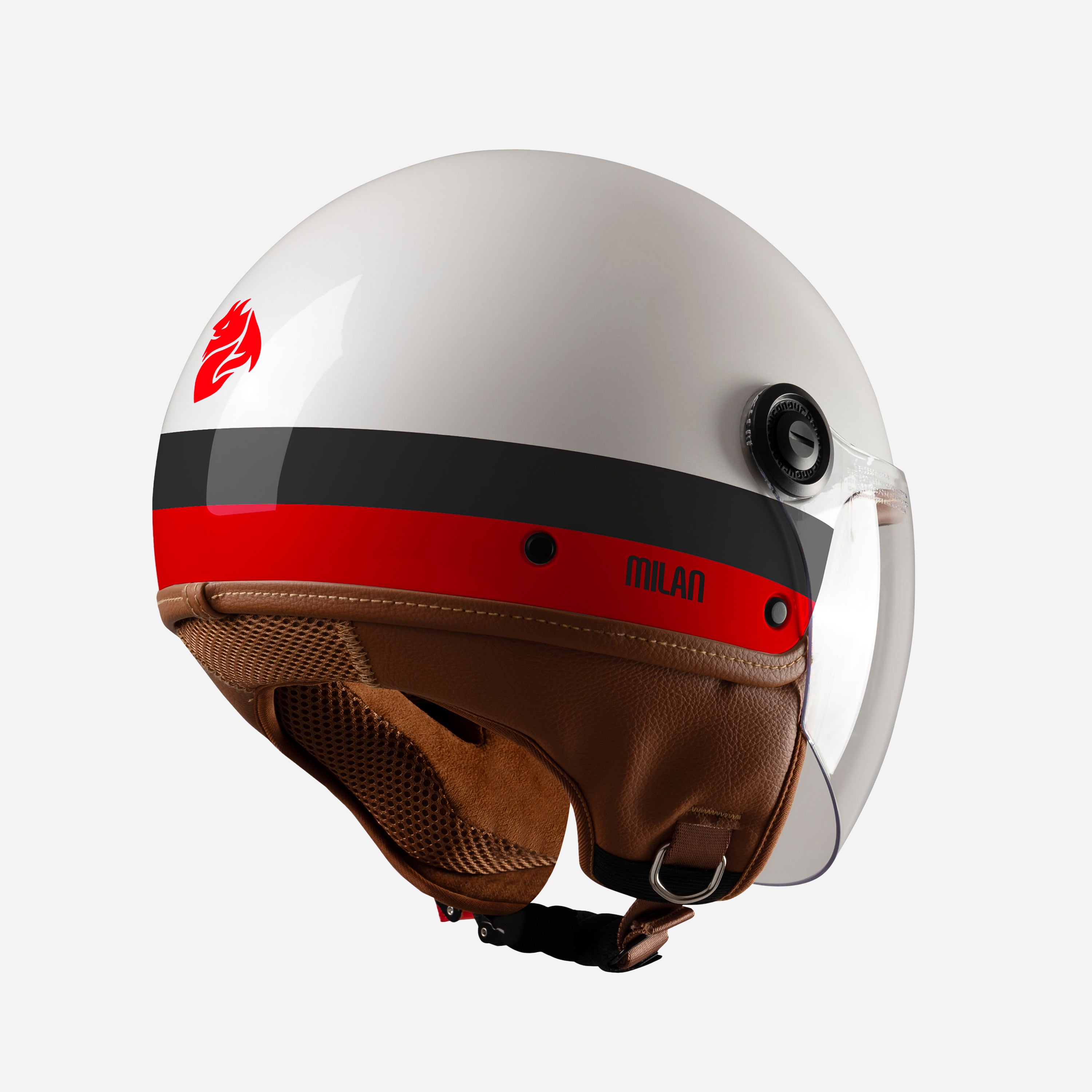 Tucano Urbano x AC Milan El'Jettin Casco Jet Bianco Skyline