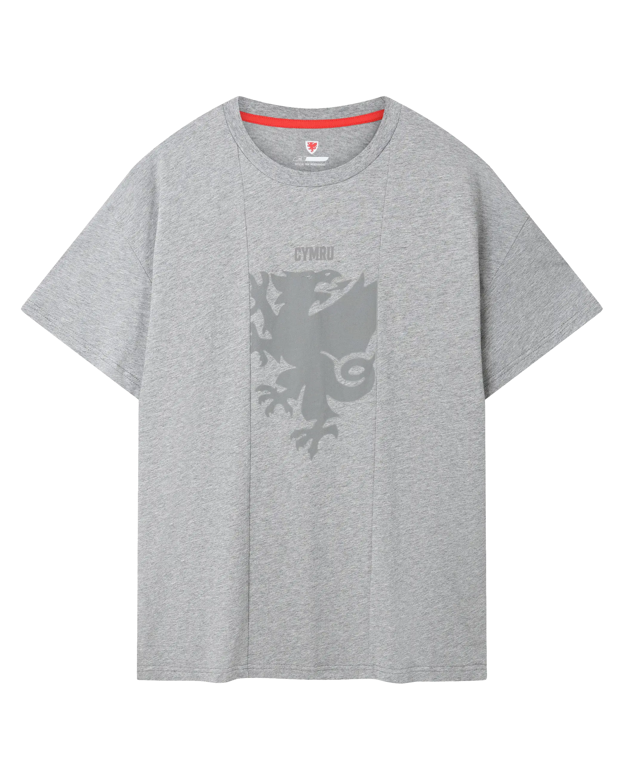 Wales Fanwear Draig Crest t-shirt grigia cotone