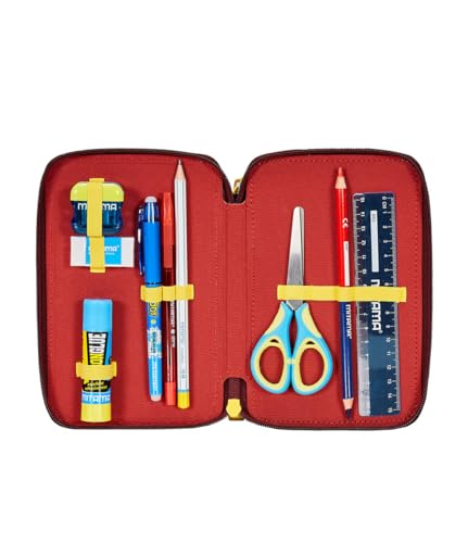 Roma Fanshop AS Roma Astuccio 3 Scomparti rosso giallo scuola