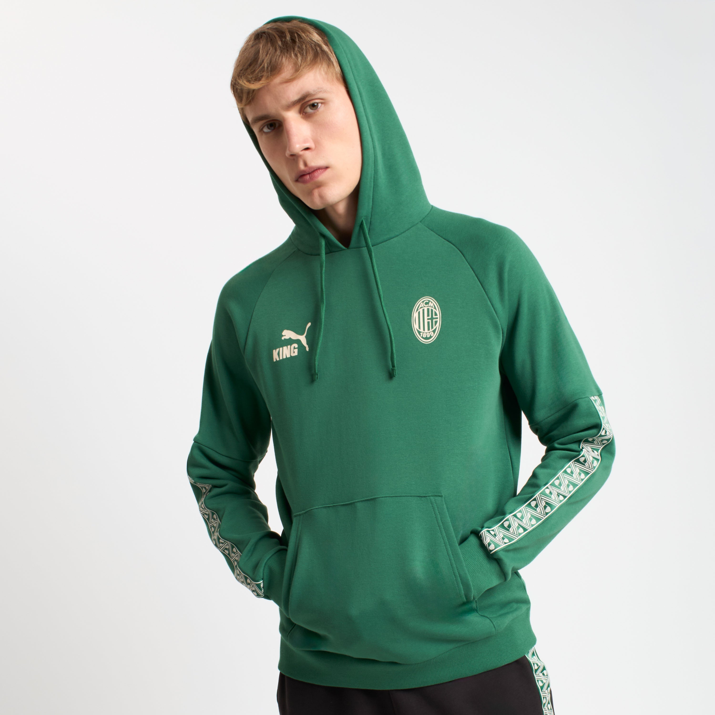 AC Milan King felpa cappuccio uomo verde taglia M