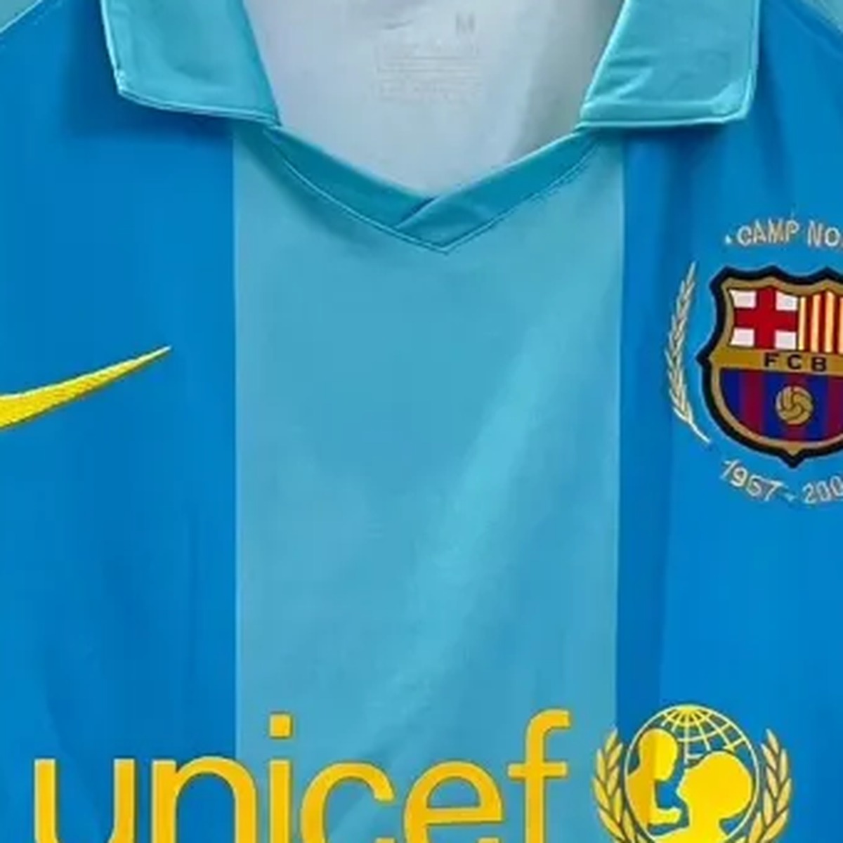 Tifoso Store Barcellona 2007/08 maglia calcio away celeste retro