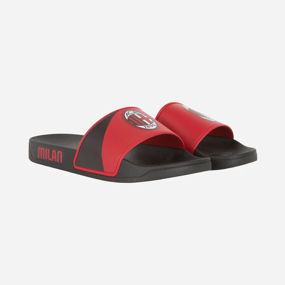 AC Milan Logo Slides ciabatte uomo nere 43 PVC