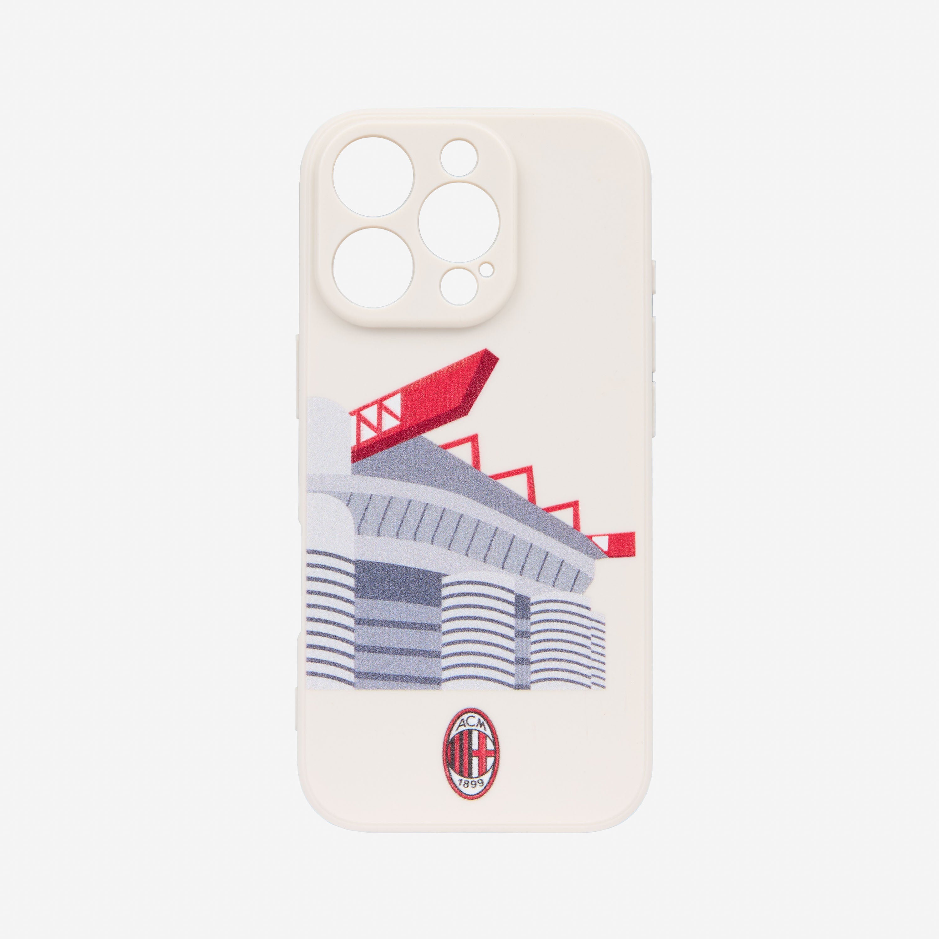 AC Milan San Siro Phone Case cover iPhone 15 Pro bianca TPU