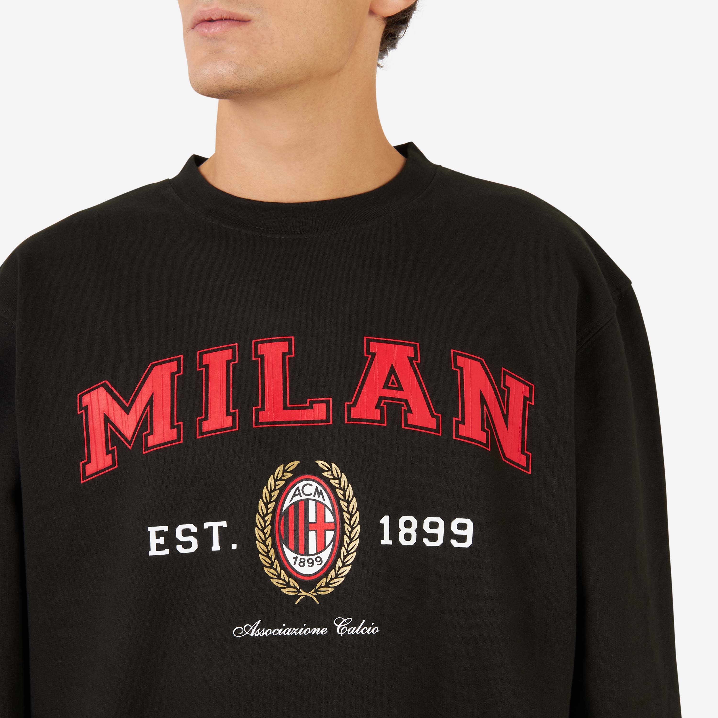 AC Milan College felpa uomo L girocollo cotone 1899