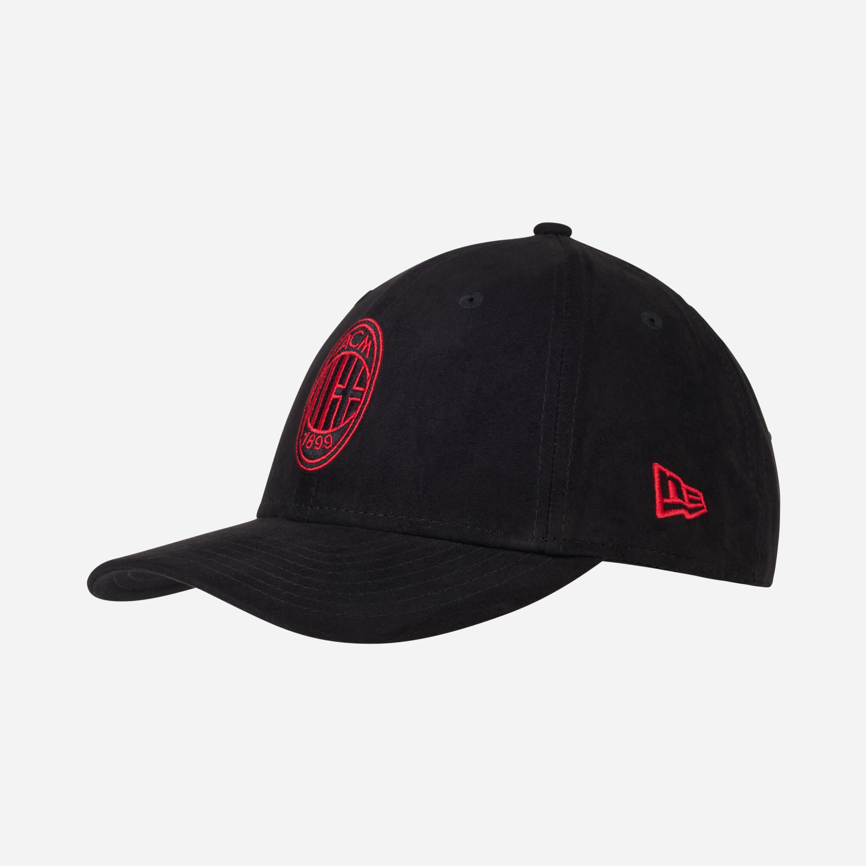 AC Milan New Era 9Forty cappello nero uomo scamosciato