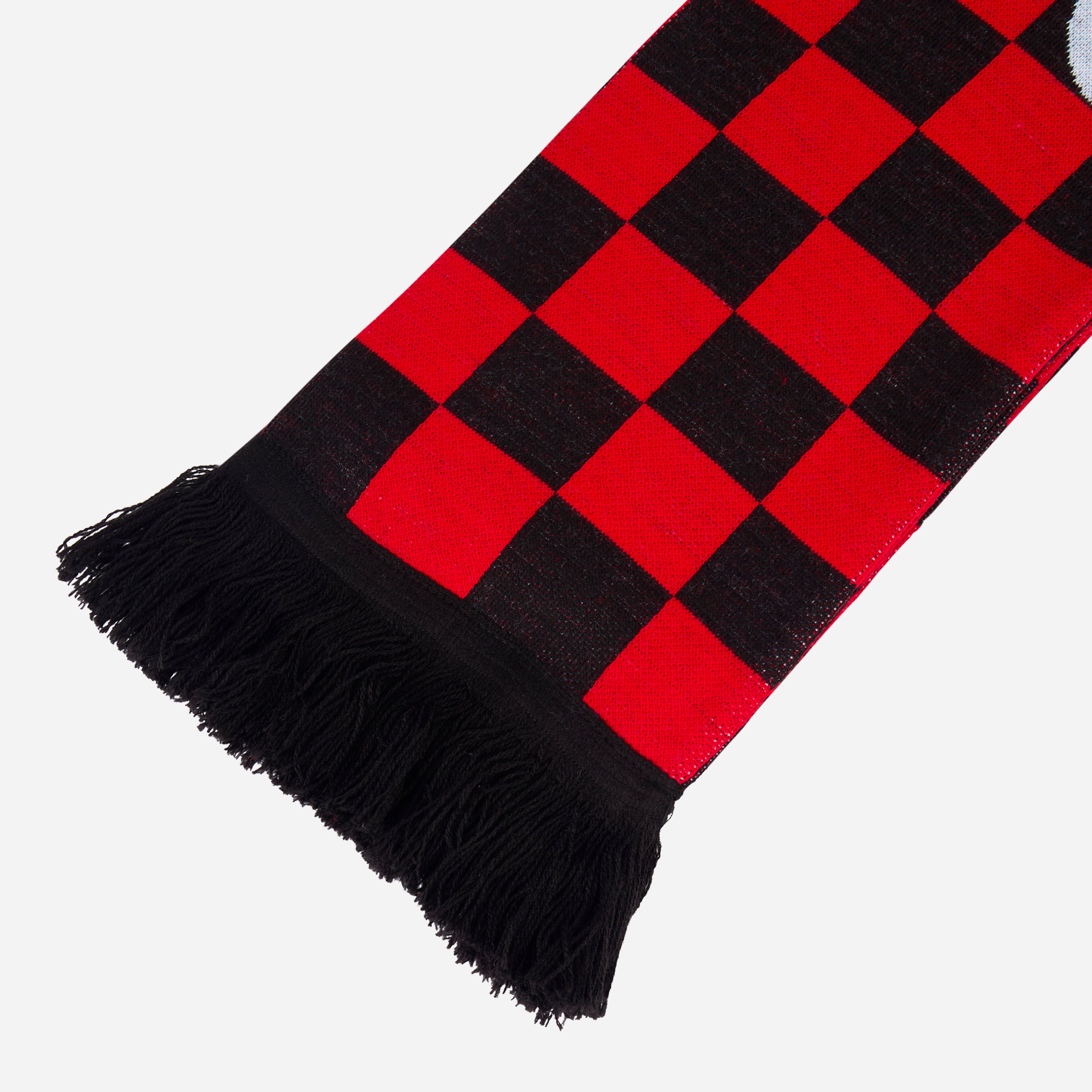 AC Milan Checkered sciarpa unisex rossa e nera a scacchi