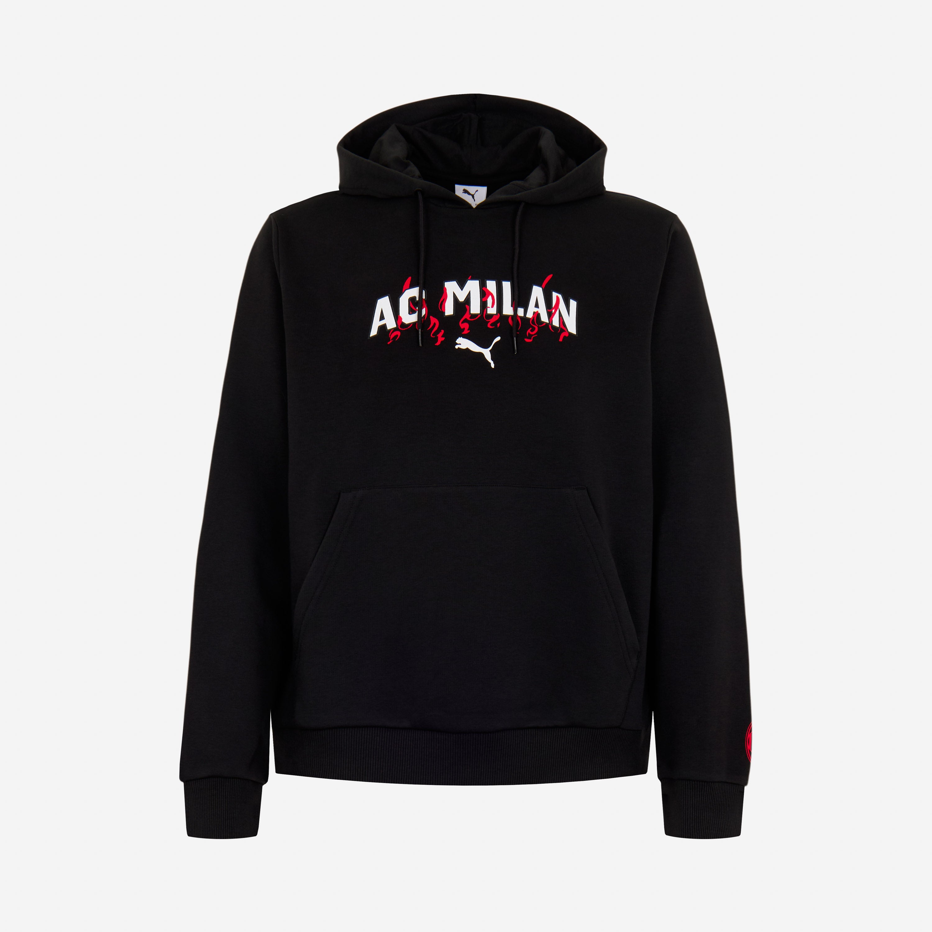 AC Milan Culture Collection Black Hoodie felpa uomo nera cotone