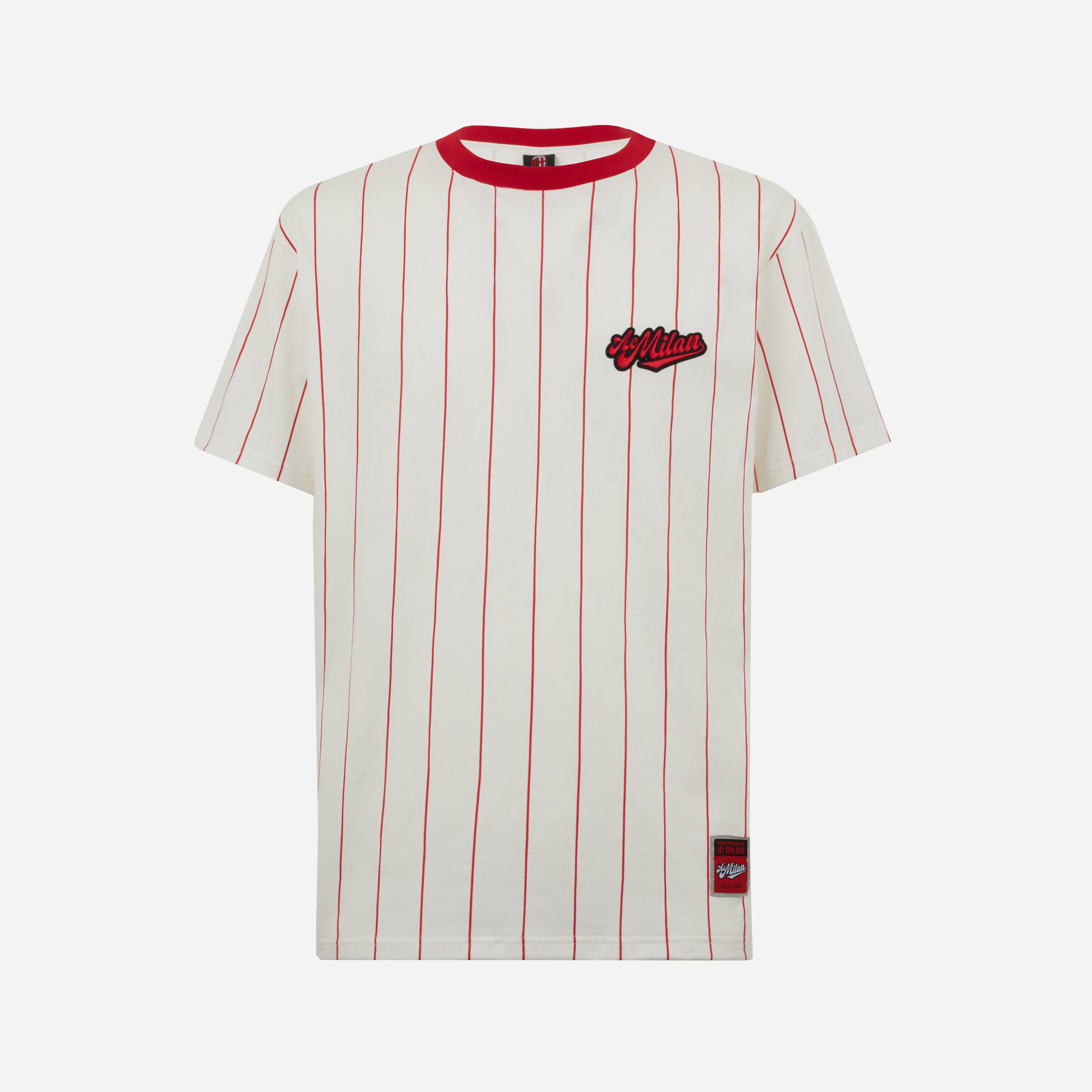 AC Milan Urban Collection Pin Stripe T-Shirt Maglietta Bianca