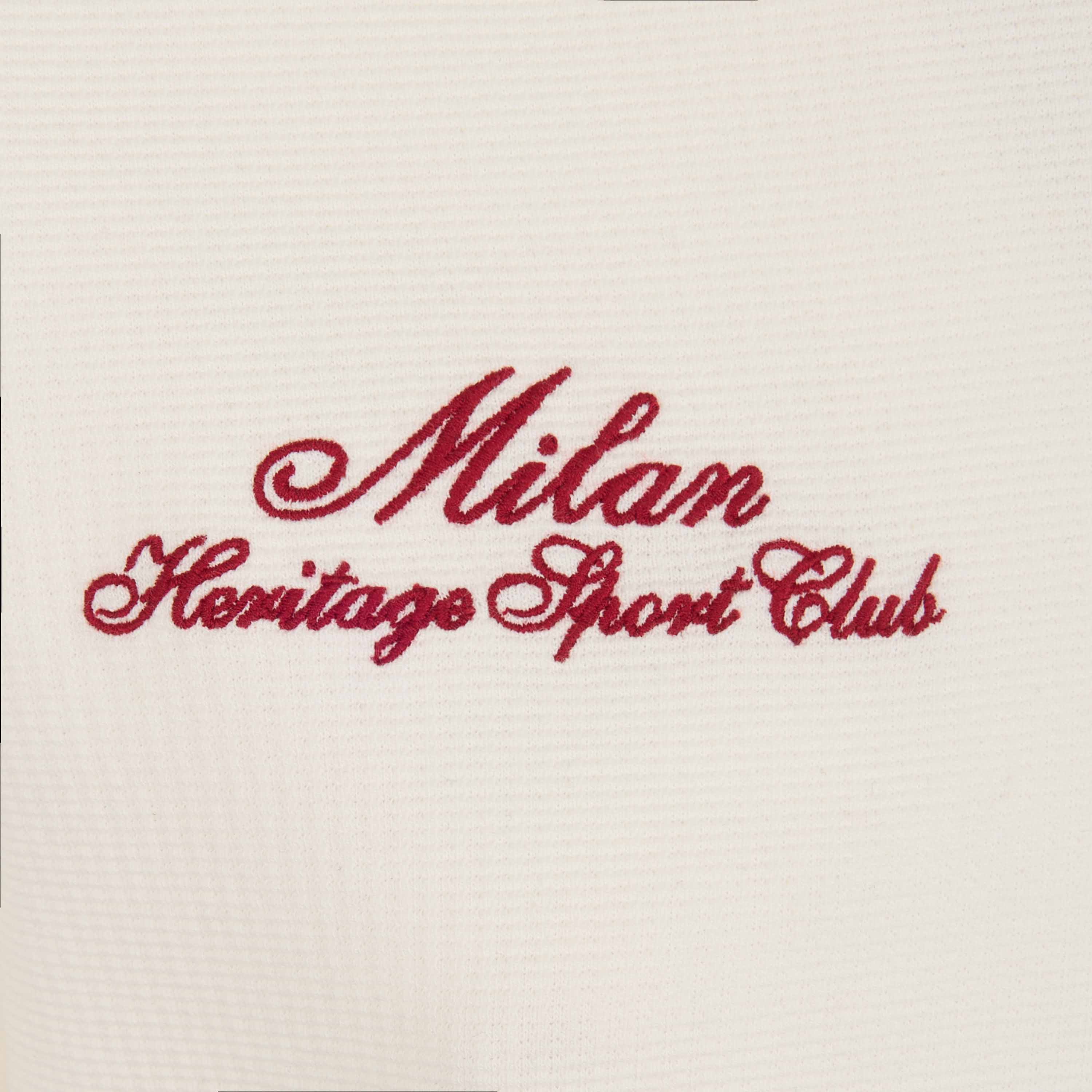 AC Milan Polo Milan Donna Manica Lunga Bianca Ricamo M