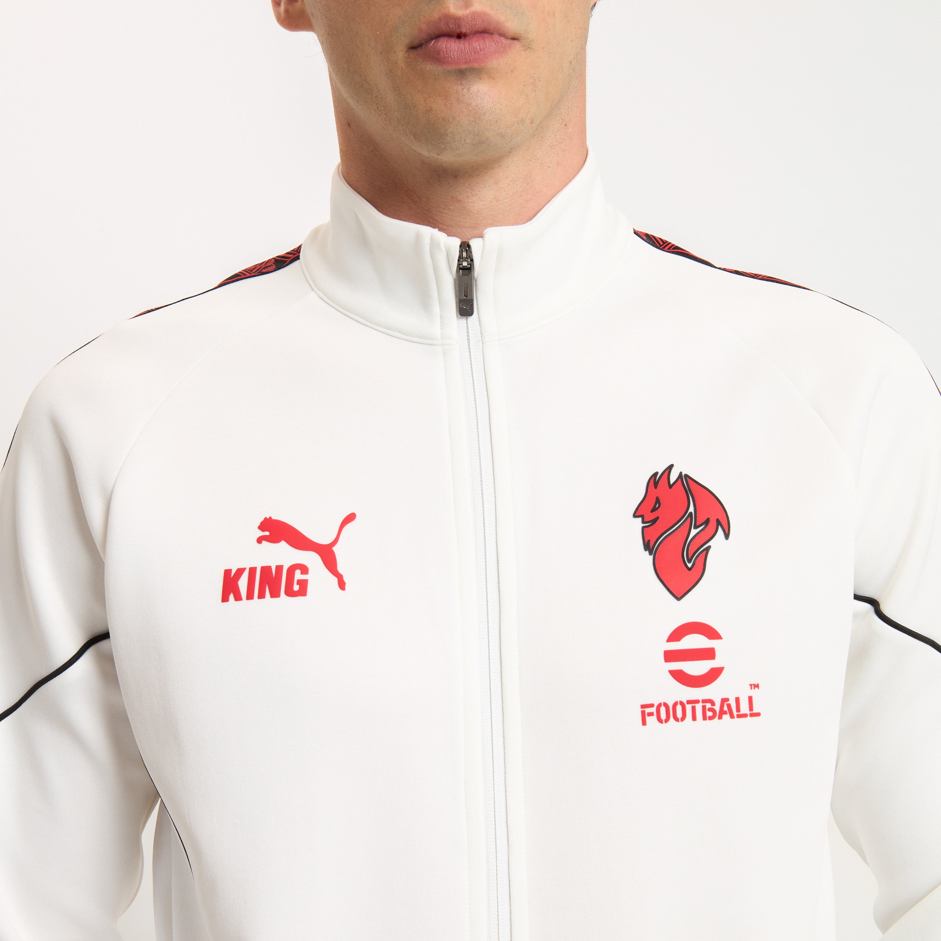 AC Milan King Giacca Uomo Bianca Zip Cotone Taglia Regolare