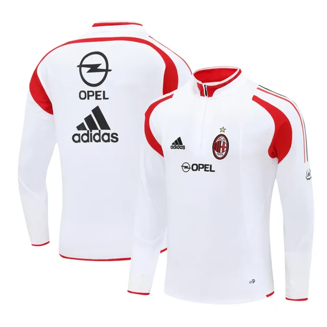 Milan 2004/05 felpa bianca retro mezza zip