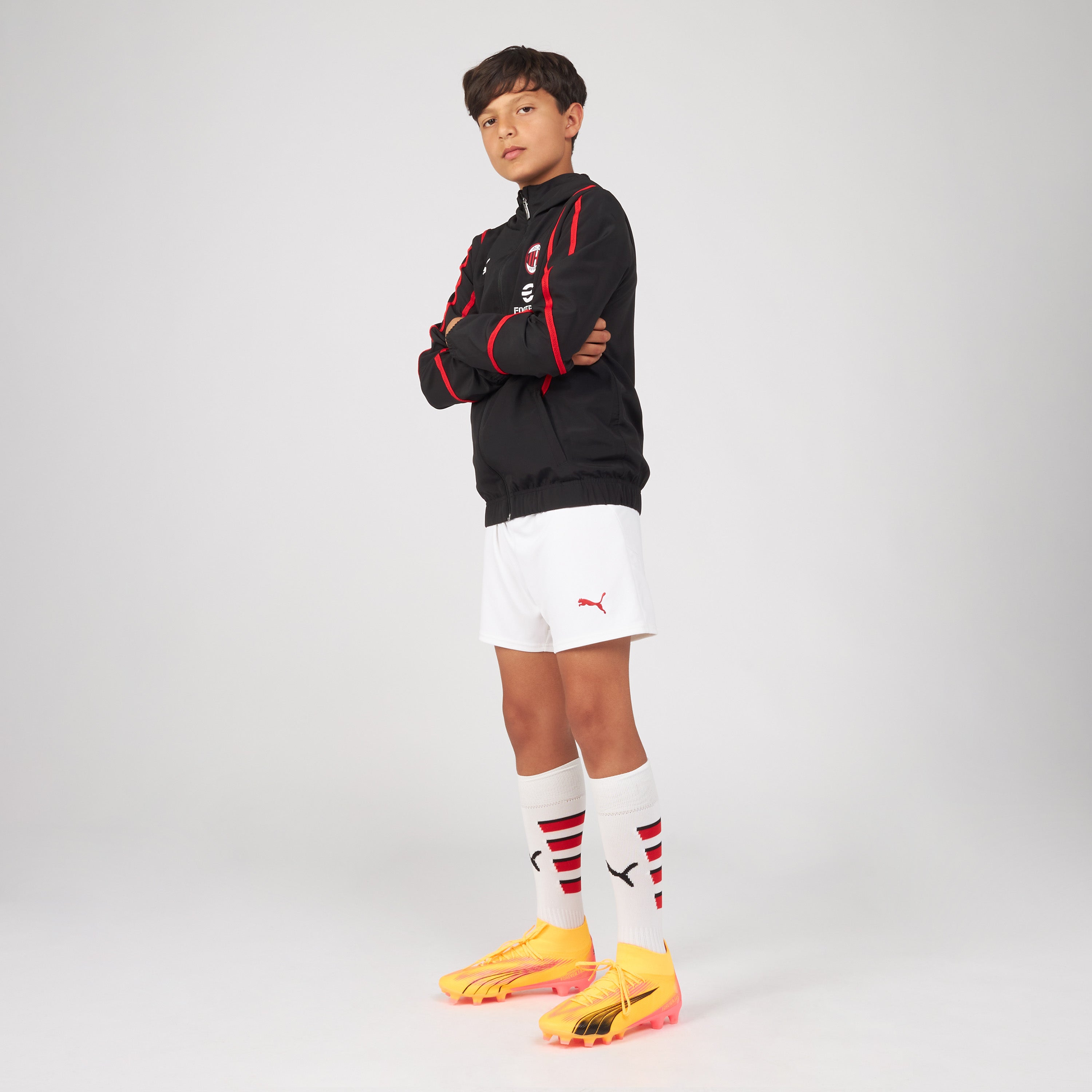 AC Milan Prematch 2024/25 giacca bimbo con cappuccio