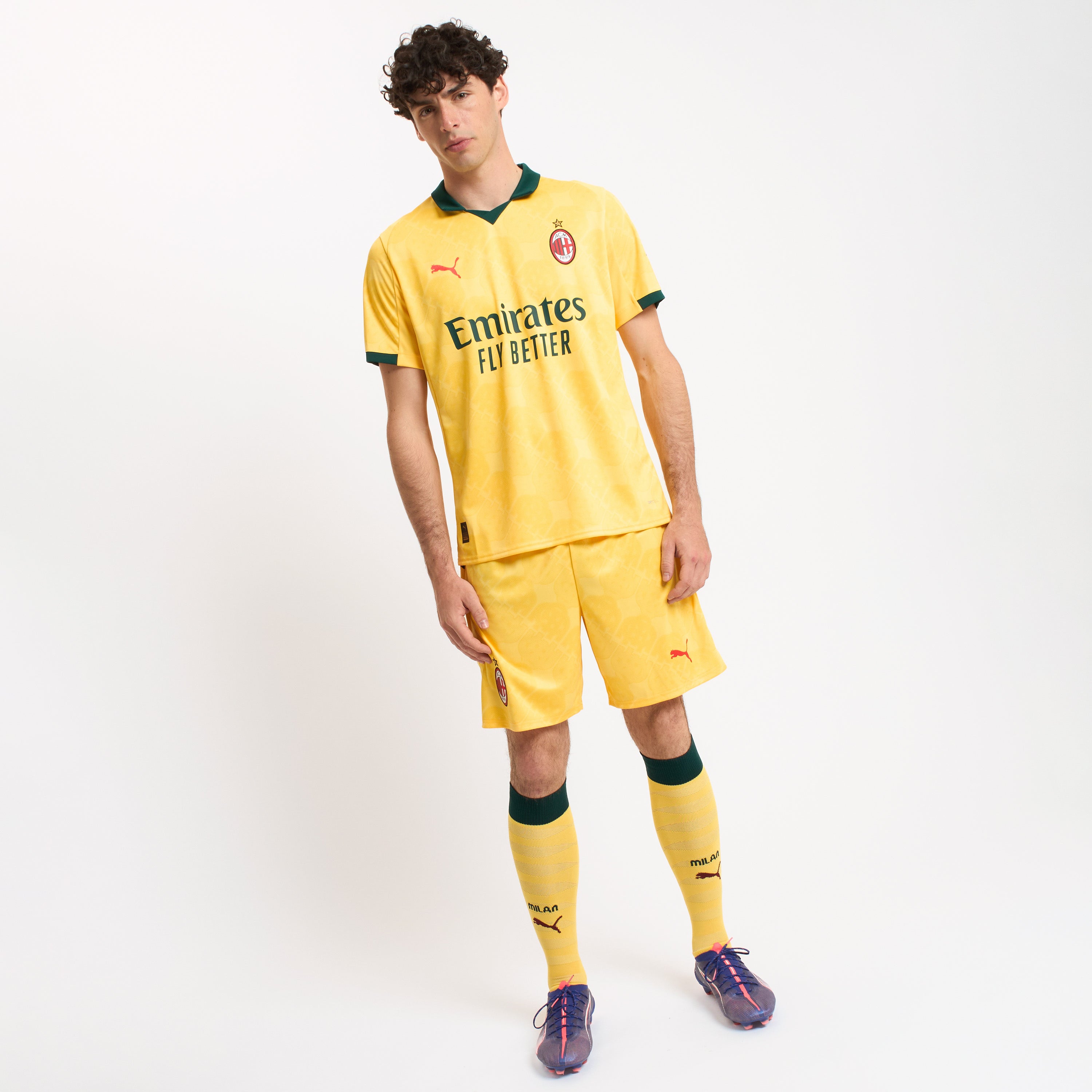 AC Milan Kit Gara 2025/26 Maglia Third Uomo Gialla