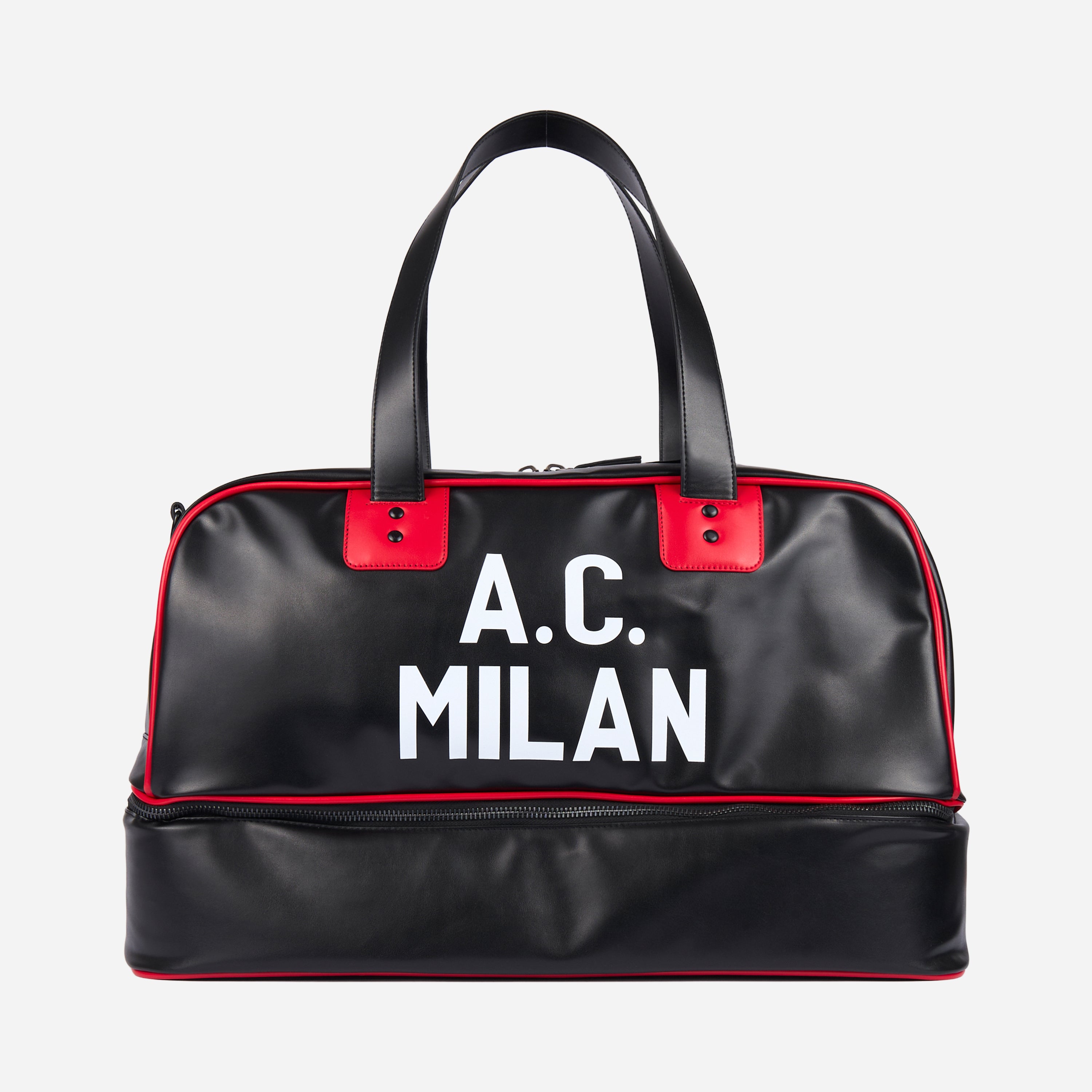 AC Milan 60s borsa nera unisex con tasche esterne taglia unica