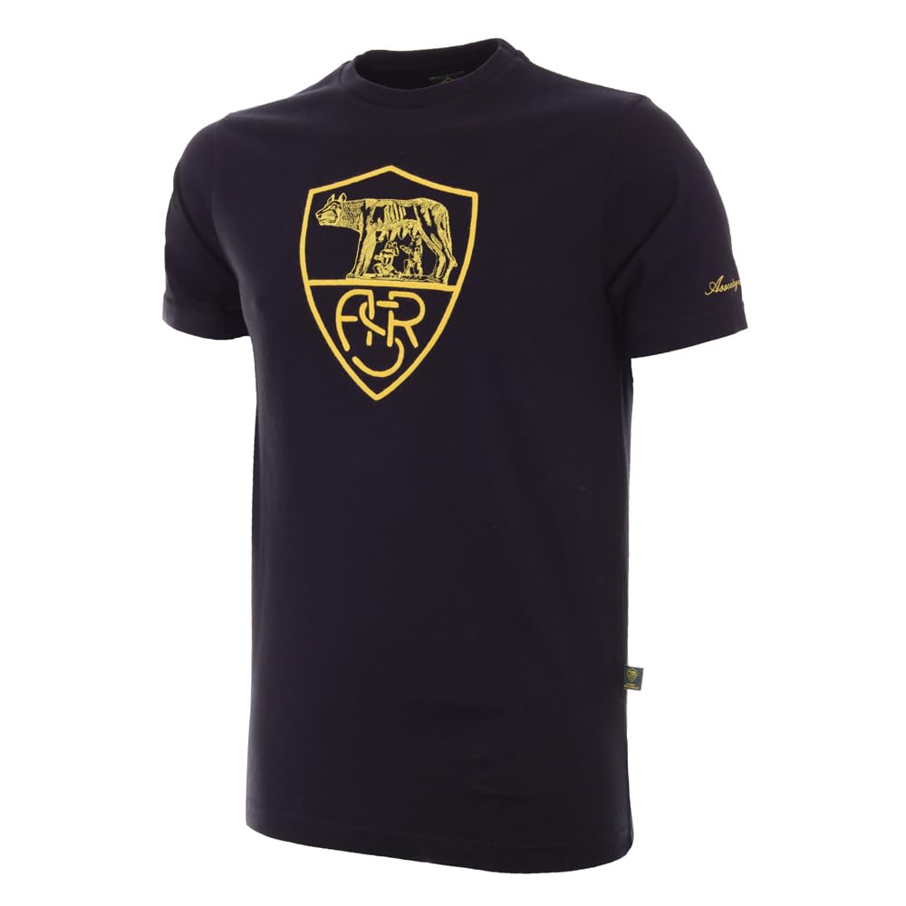 Roma Fanshop Heritage T-Shirt Maglietta Cotone Nera Ufficiale