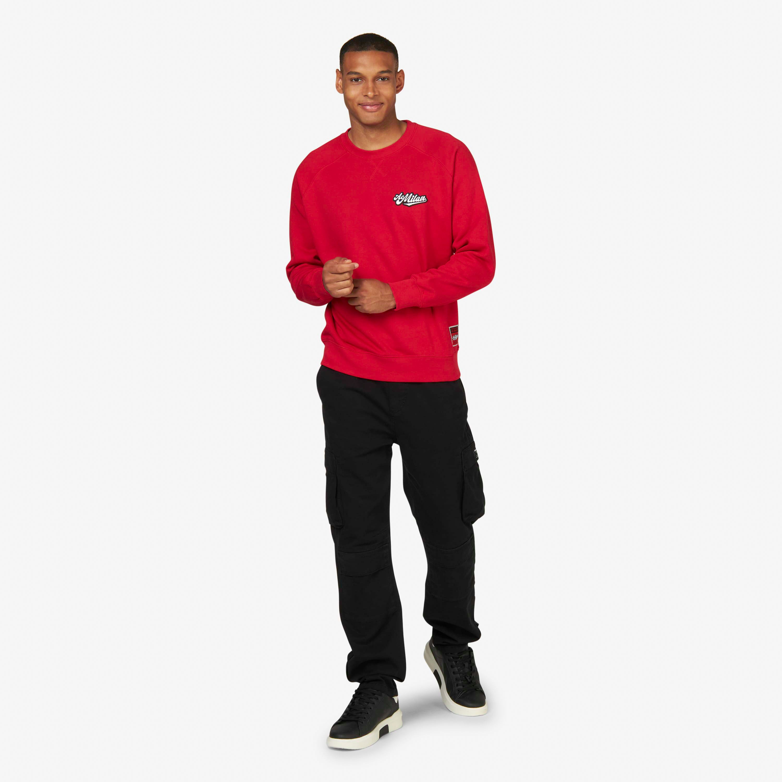AC Milan Urban Collection felpa girocollo uomo ricamata