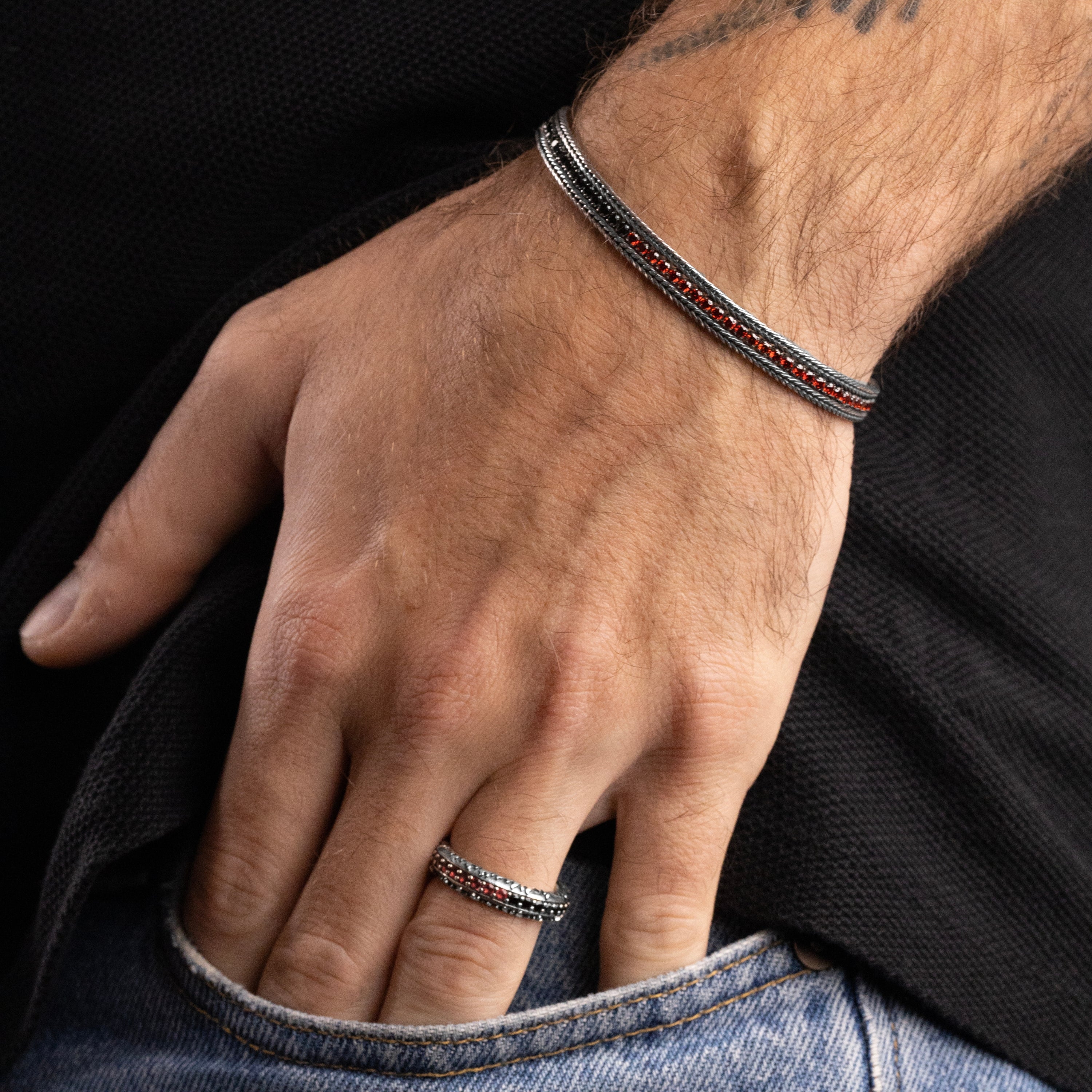 Nove25 x Milan bracciale tennis argento 18 cm zirconi