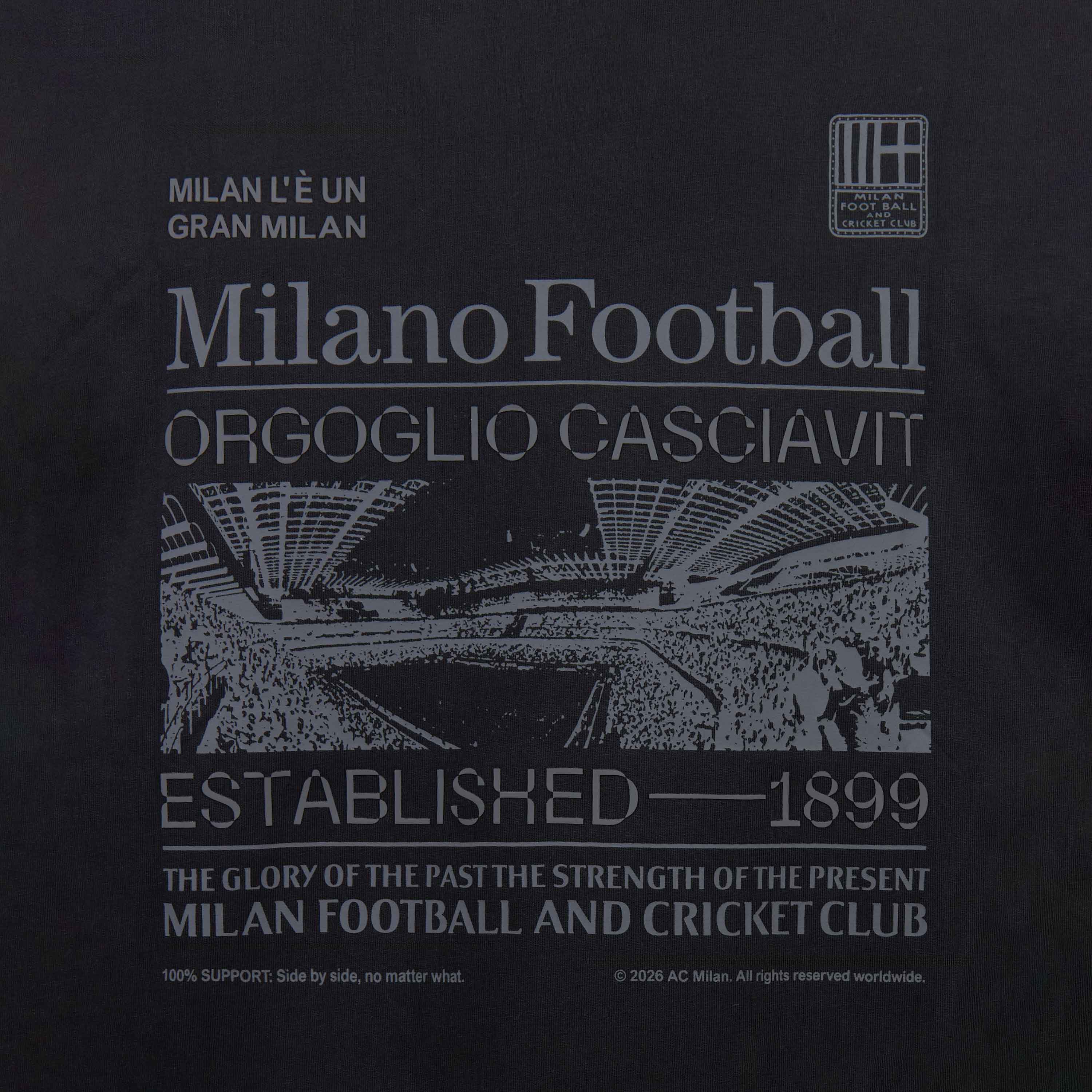 AC Milan Casciavit Black Grey maglietta nera cotone