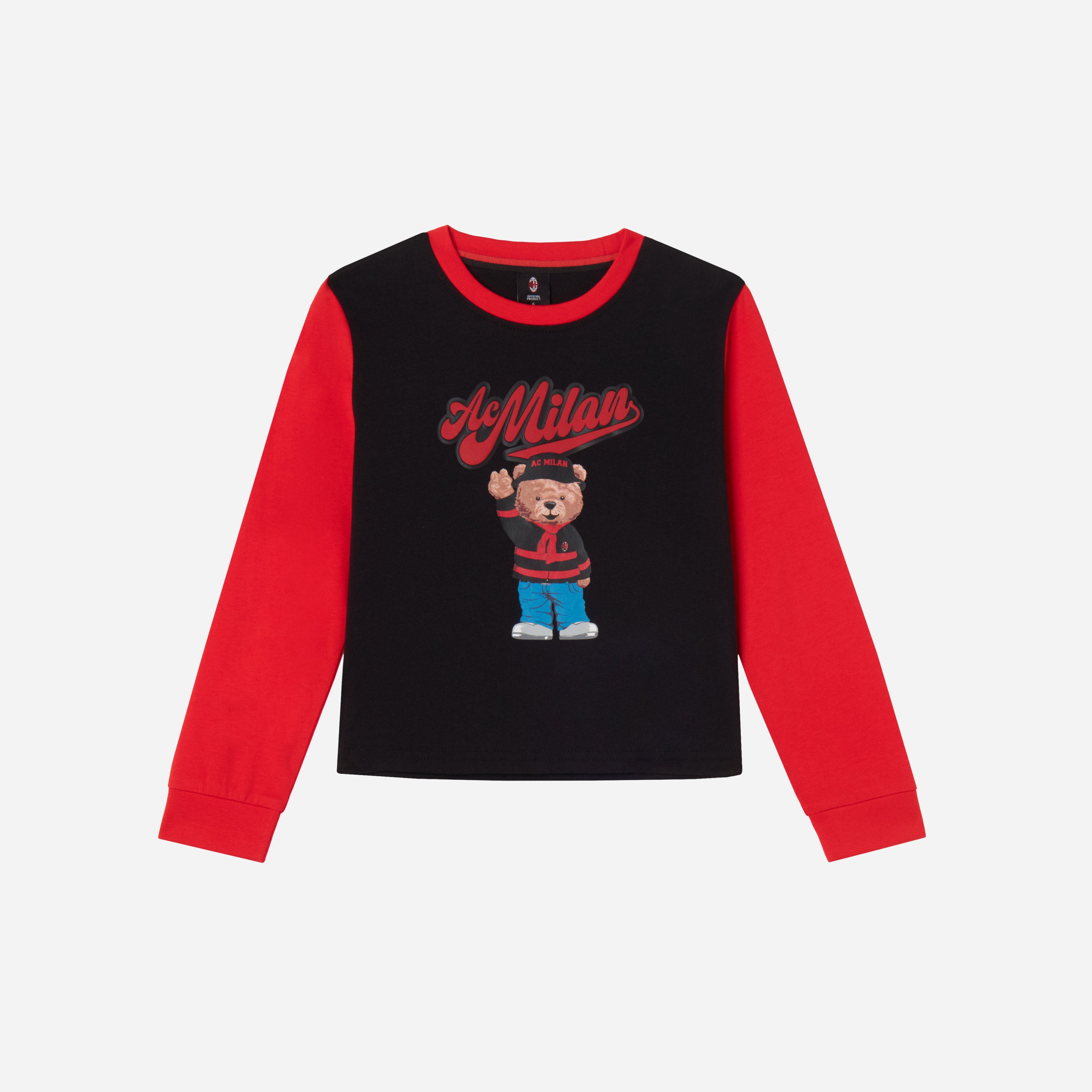 AC Milan Teddy pigiama bambino nero manica lunga cotone