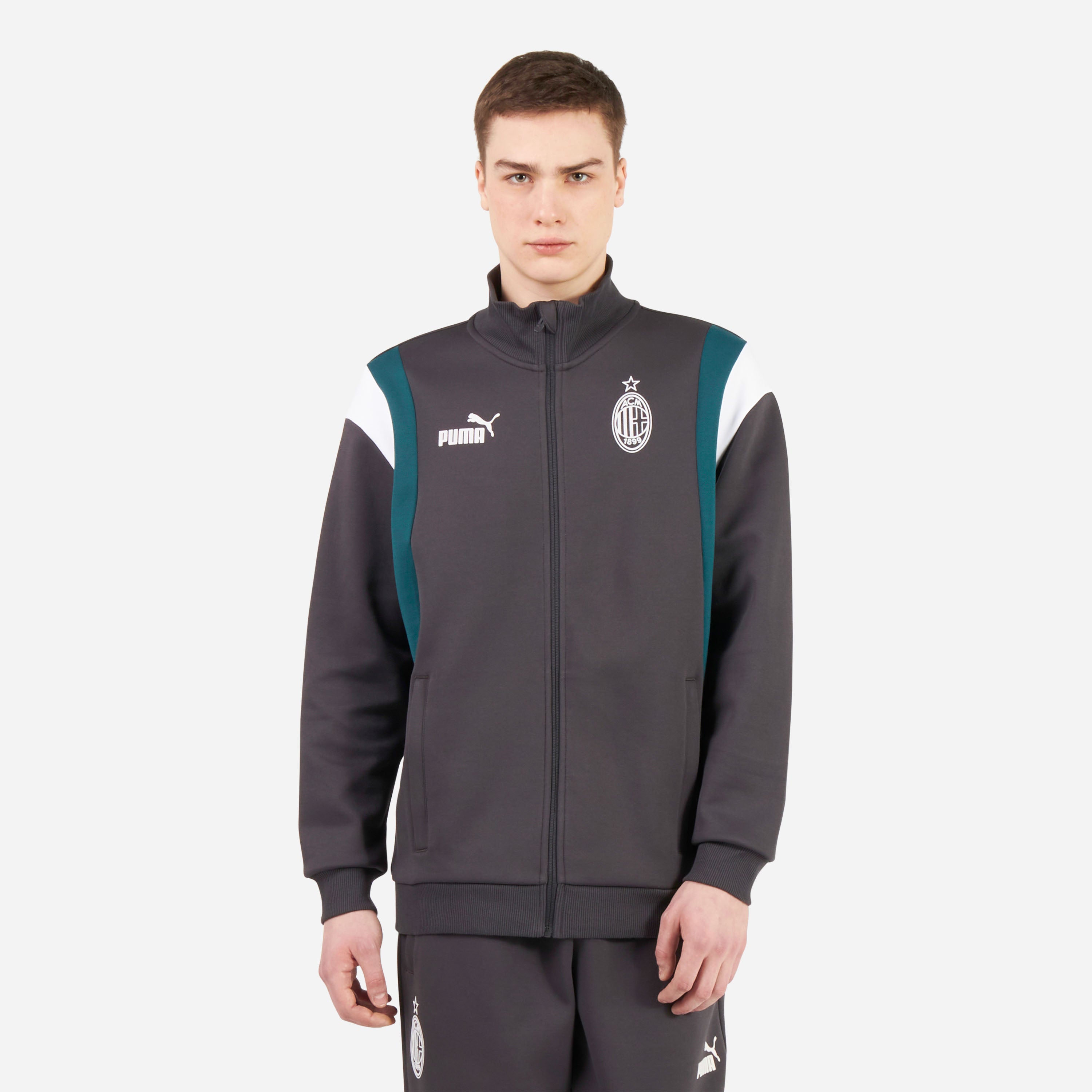 AC Milan Archive Collection felpa zip uomo verde taglia M