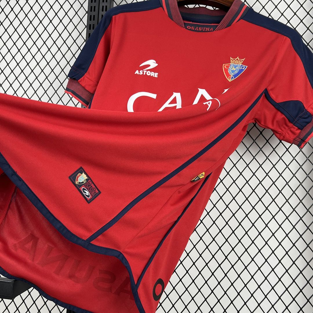 Osasuna 2000/01 maglia home rossa blu S-XXL
