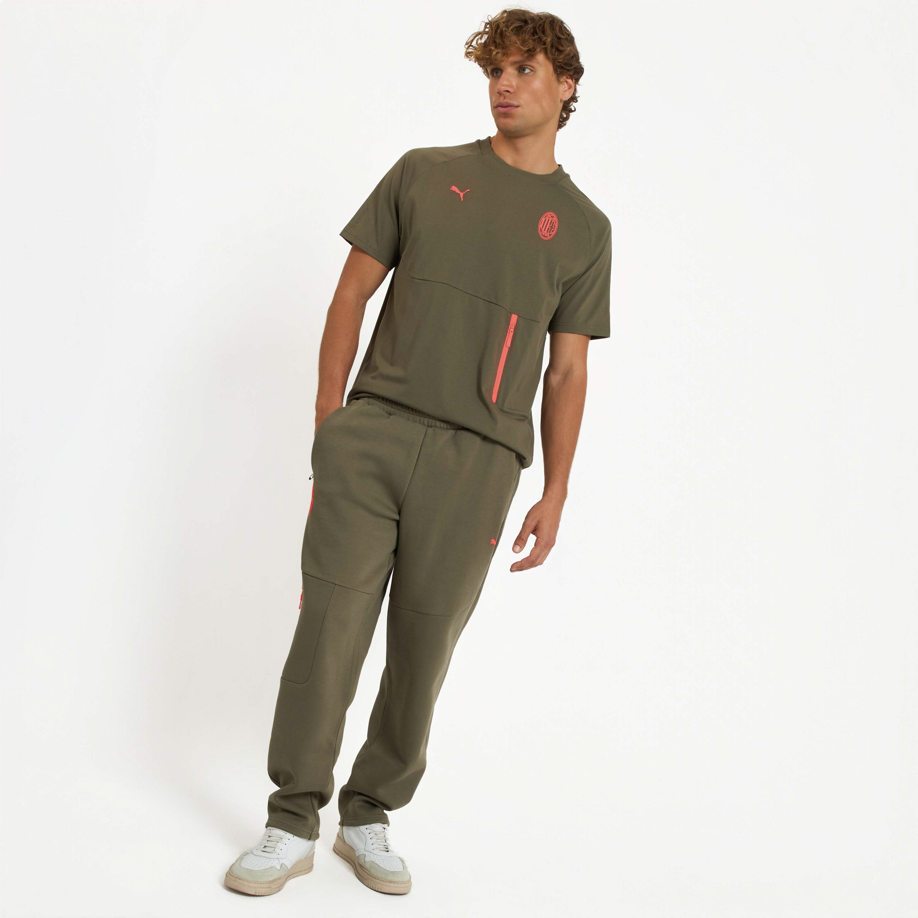AC Milan Pumatech 2026/27 pantaloni uomo verdi tasche zip