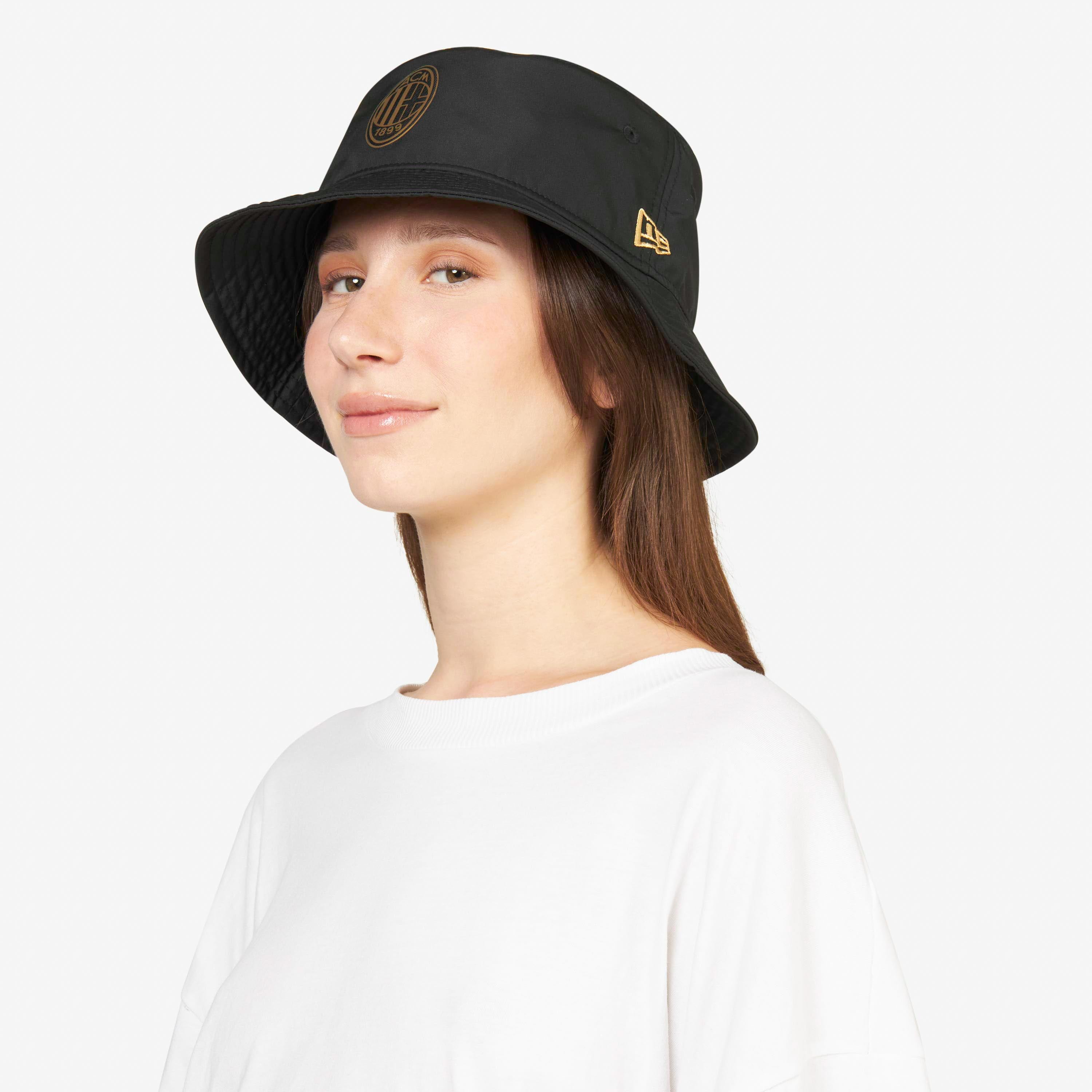 New Era X AC Milan Bucket Hat Logo Nero Poliestere S