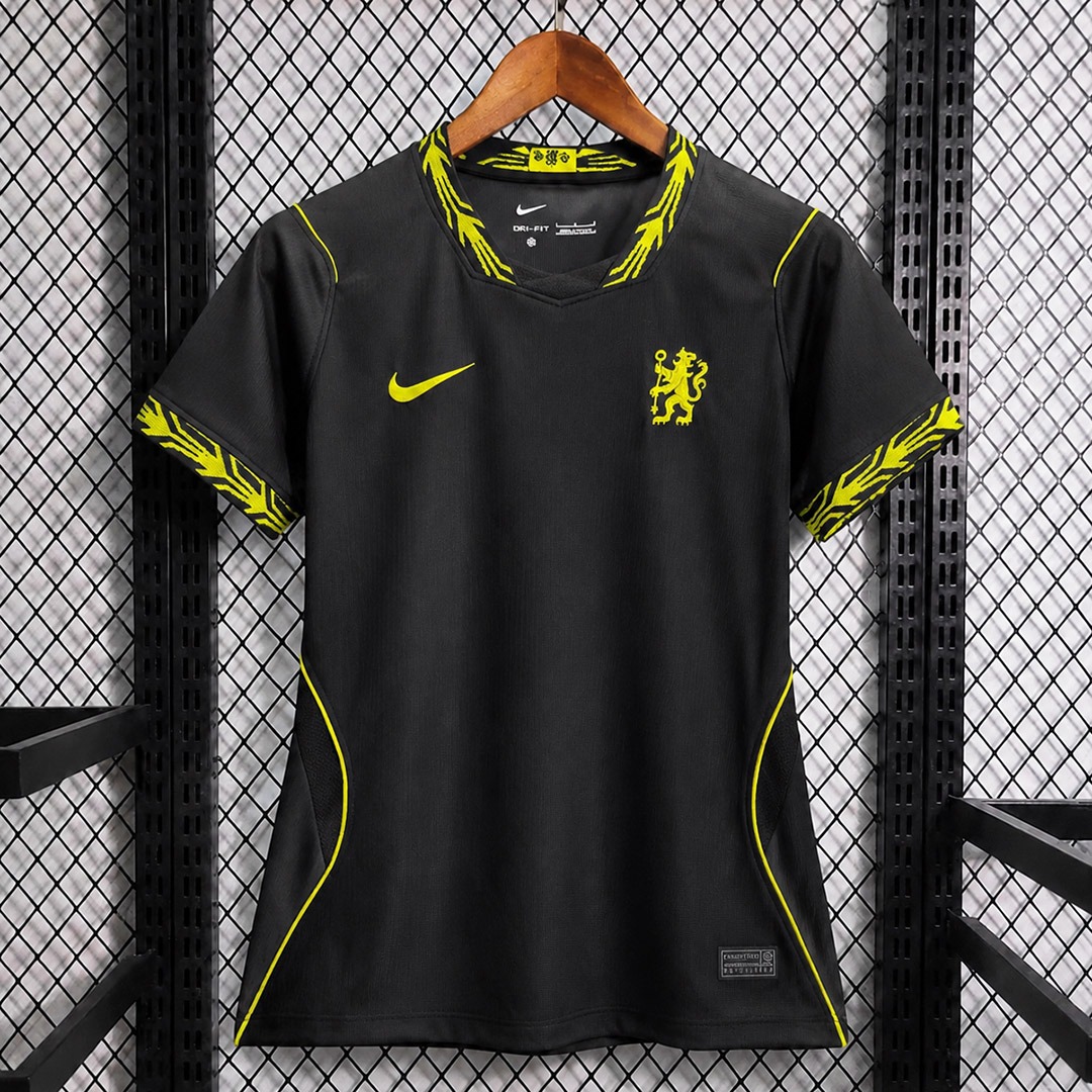 Chelsea Away 2026/27 Donna maglia nera giallo fluo S-XXL