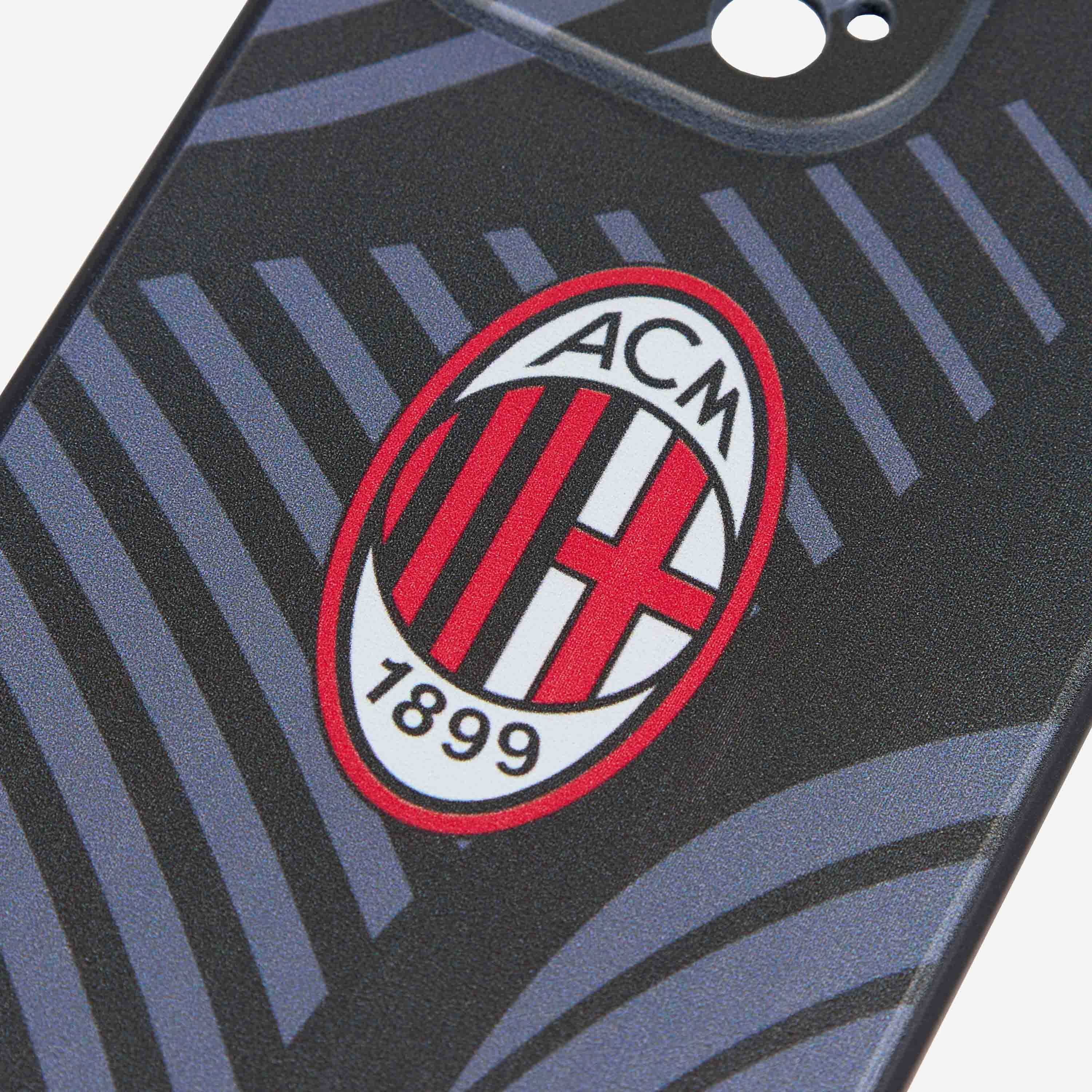 AC Milan Logo cover iPhone 16 nera TPU