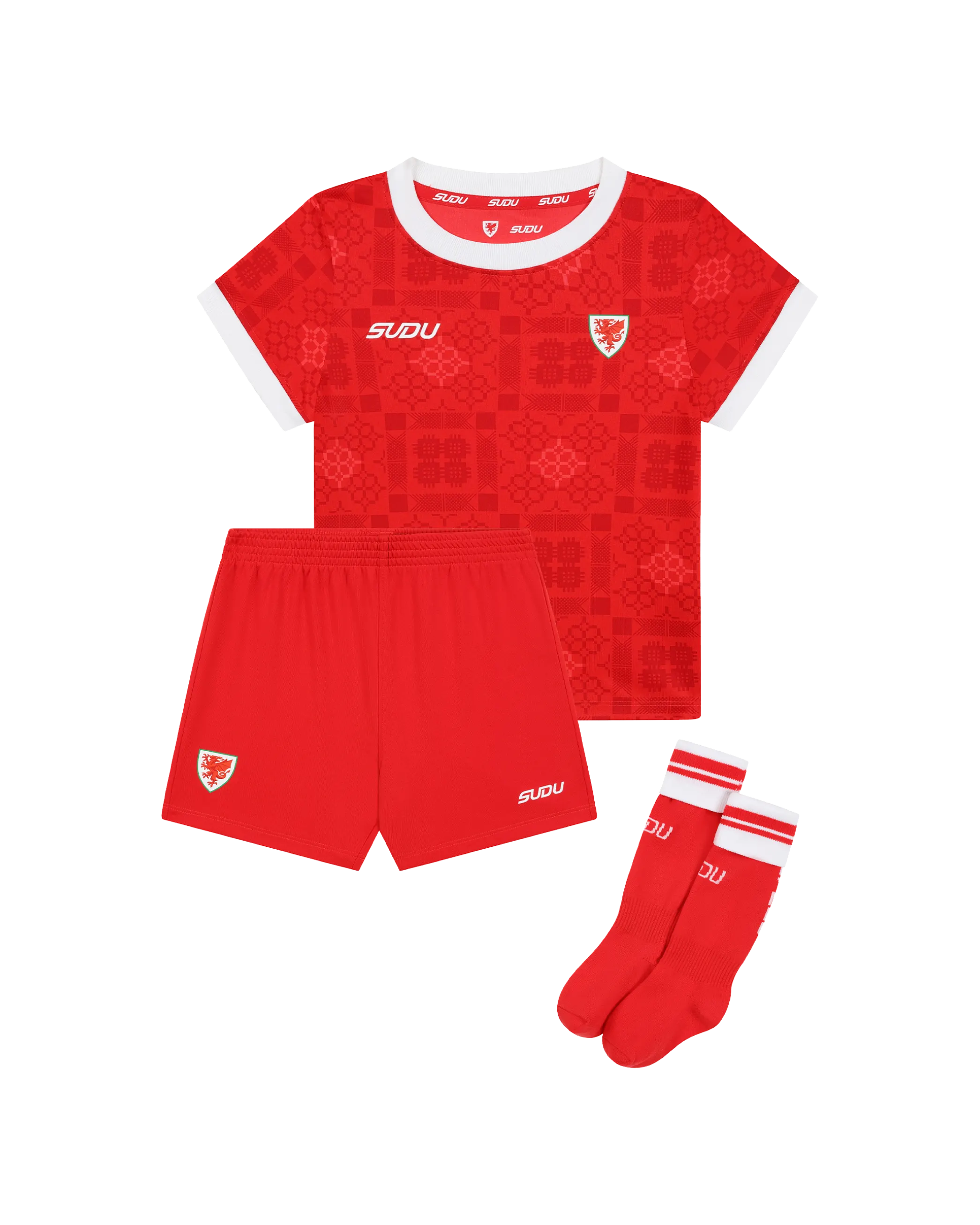 Wales Home Kit 2026-28 completo bambino rosso 2-3 anni