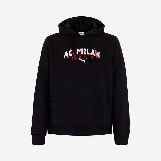 AC Milan Culture Collection Black Hoodie felpa uomo nera cotone