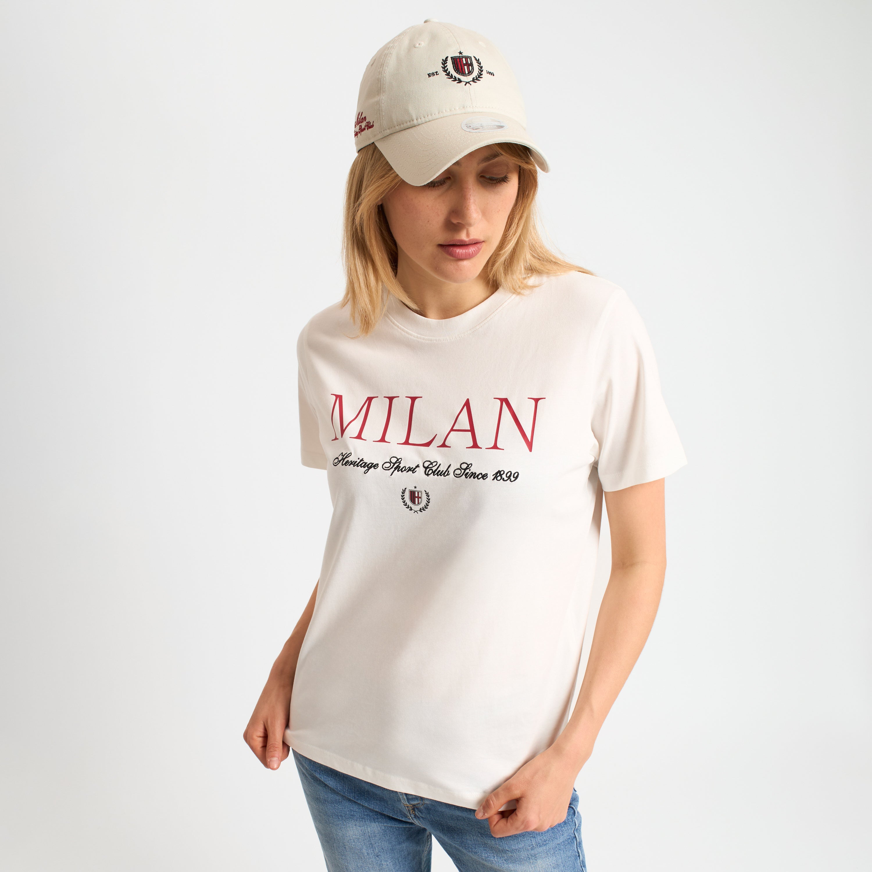 New Era 9Twenty X Milan cappello donna bianco ricamo logo
