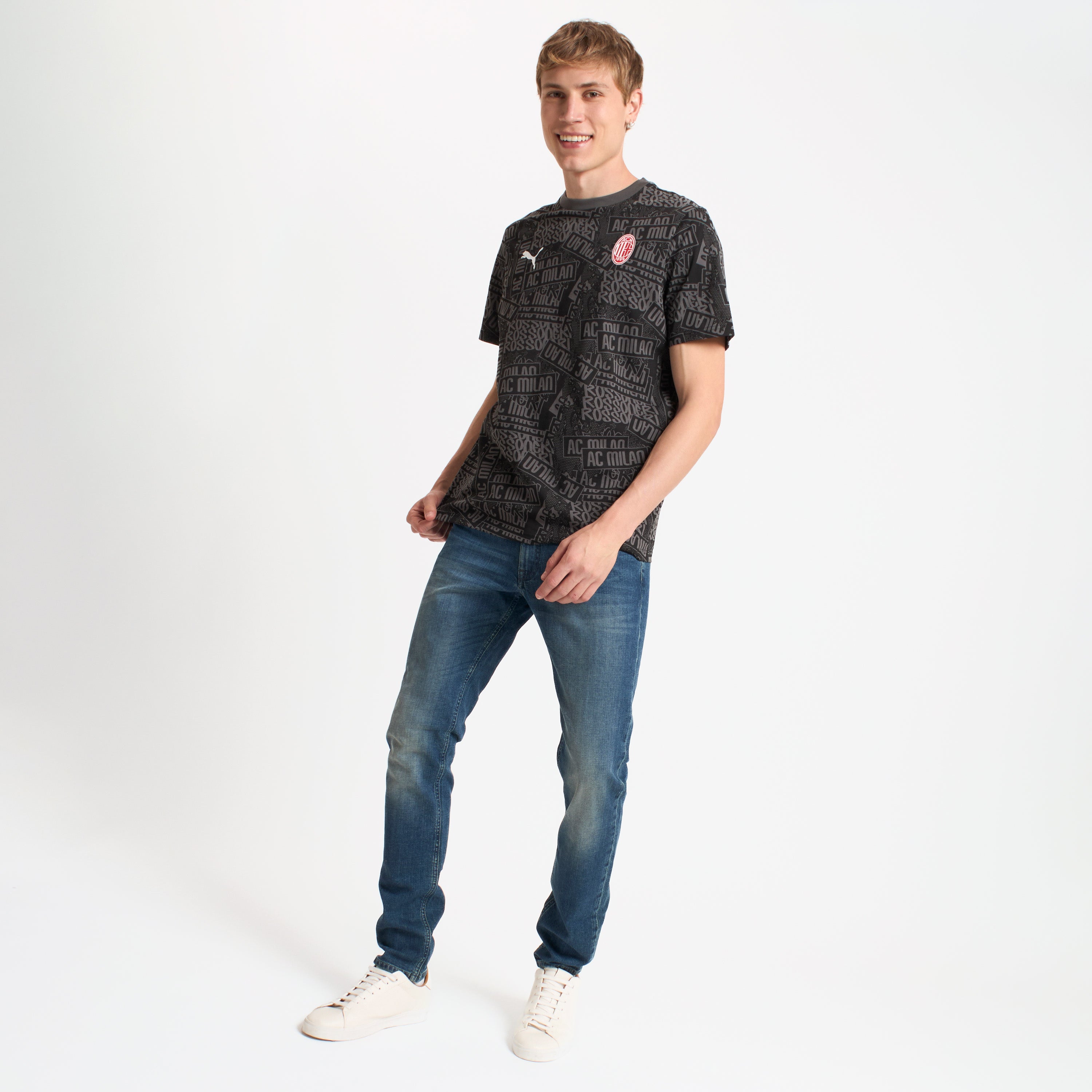 AC Milan Culture T-Shirt Nera Grafica Cotone Taglia M