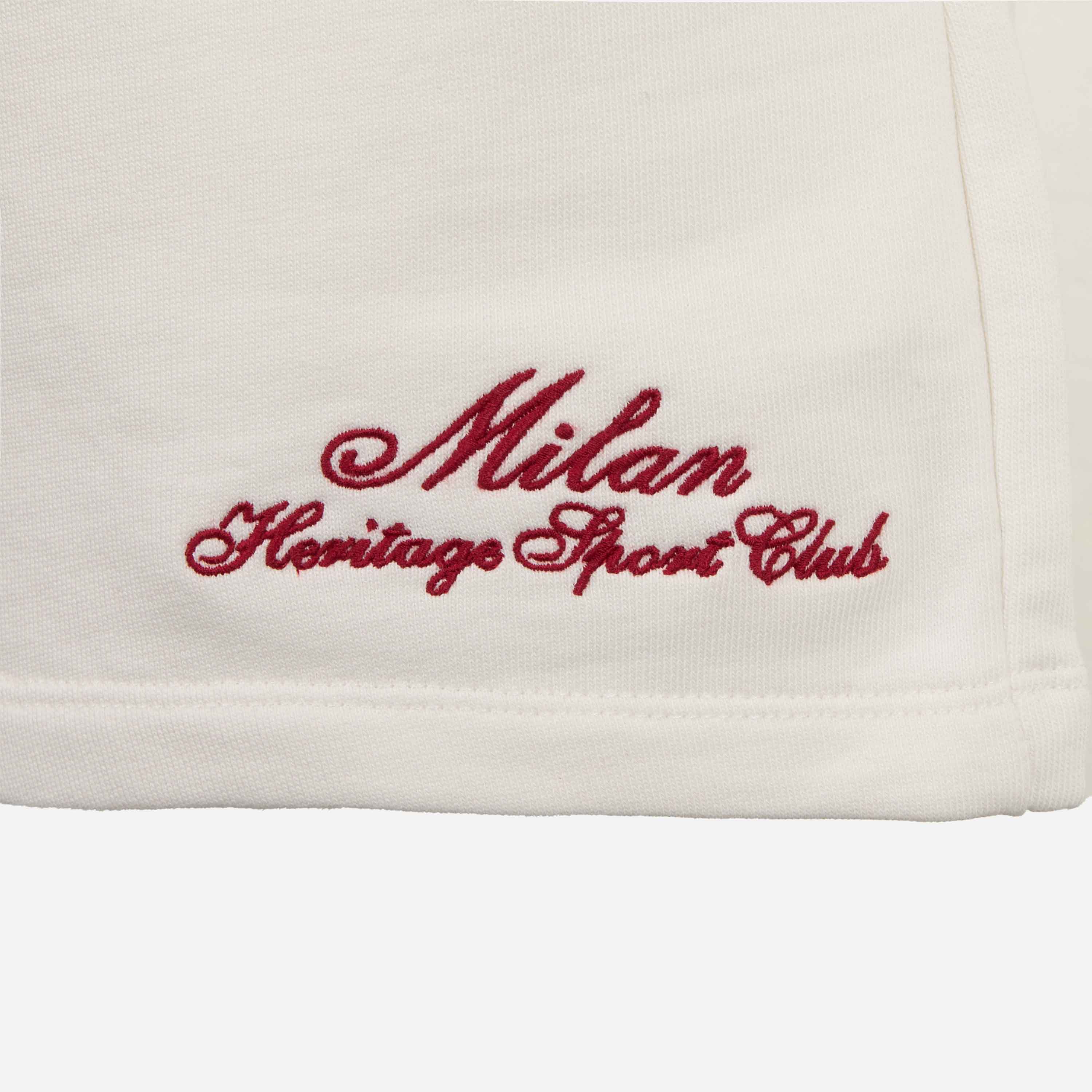 AC Milan Tute Sportive shorts donna bianchi ricamo cotone