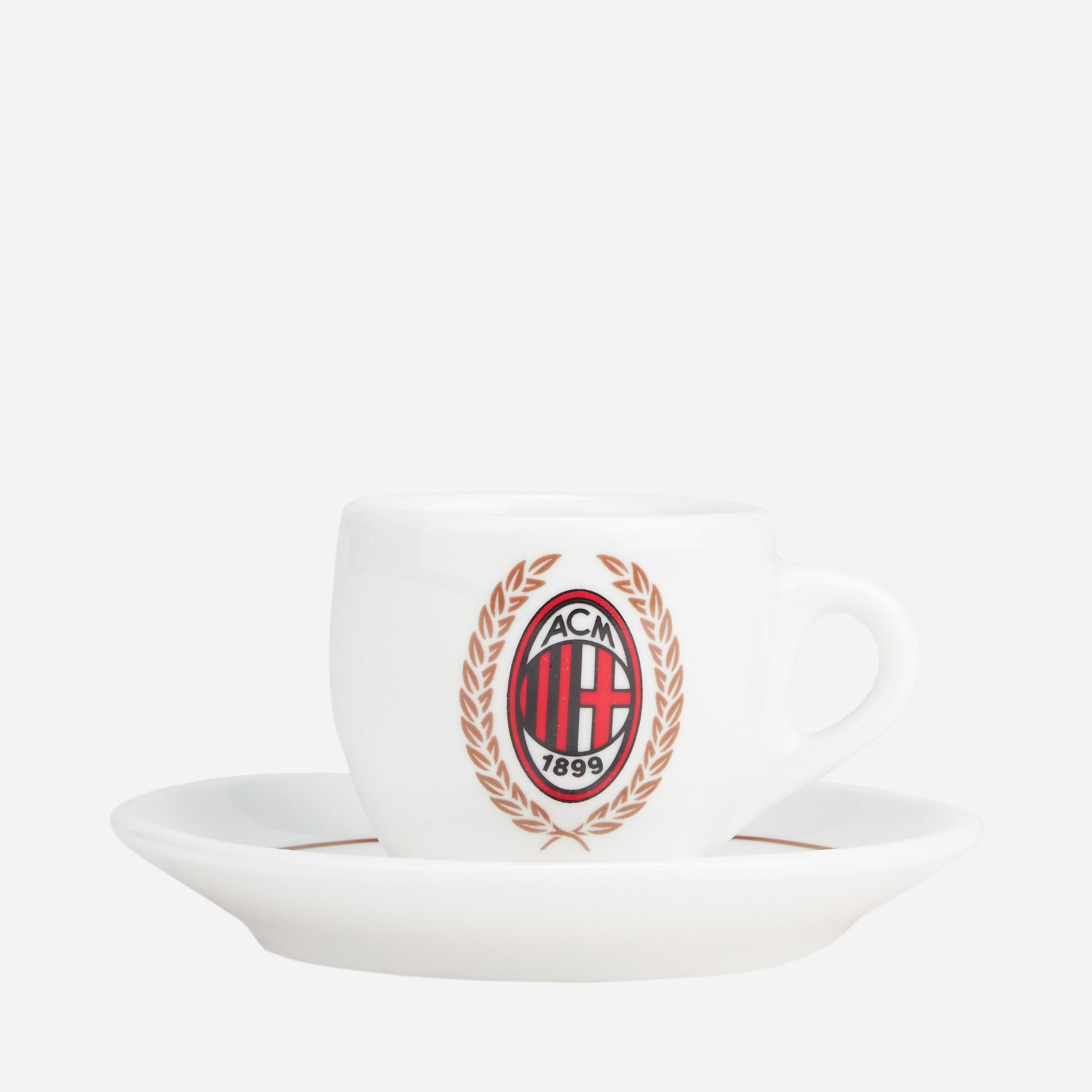 AC Milan Accessori Set Caffè 2 Tazzine con Piattini Oro